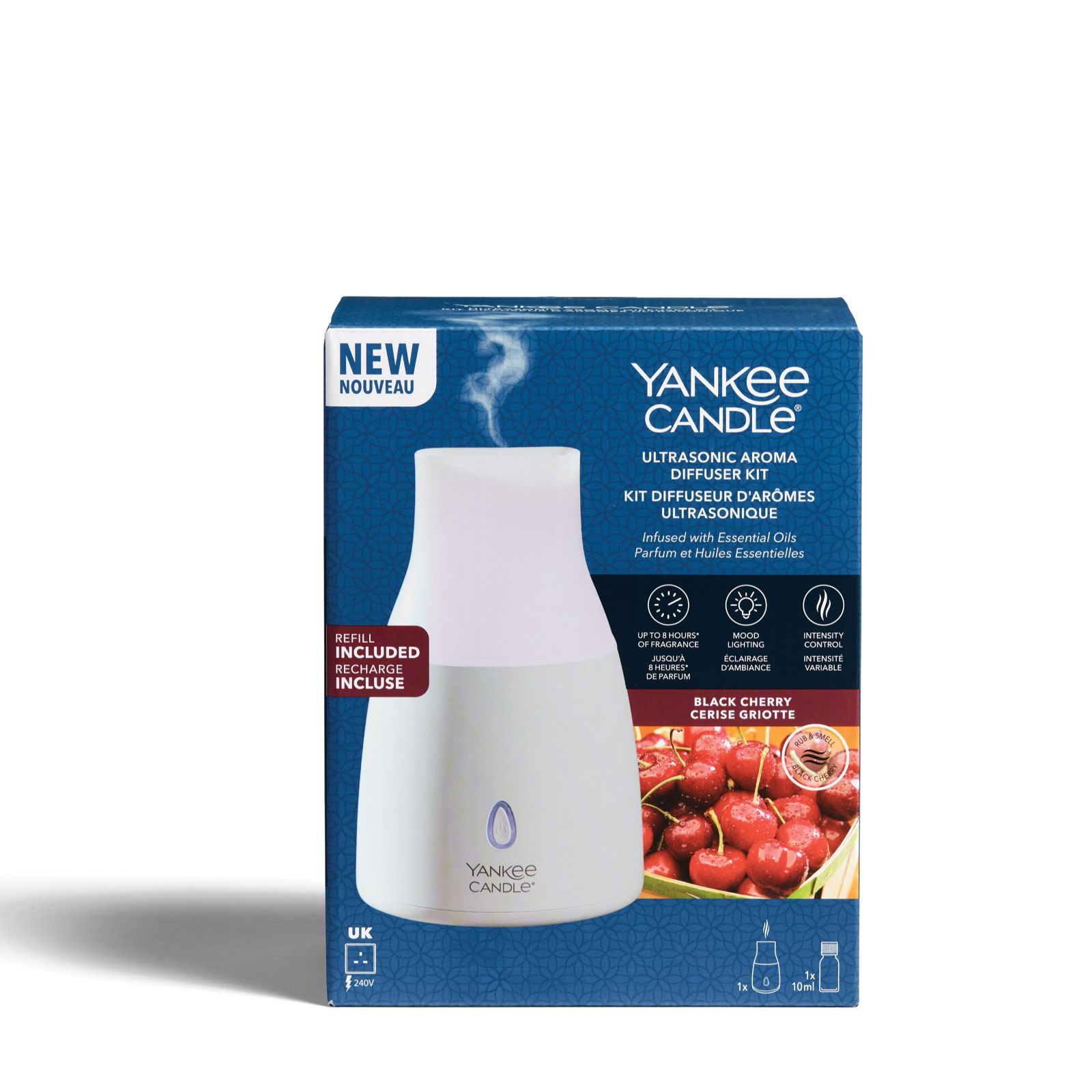 Yankee Candle Ultrasonic Diffuser & Clean Cotton Bundle QVC UK