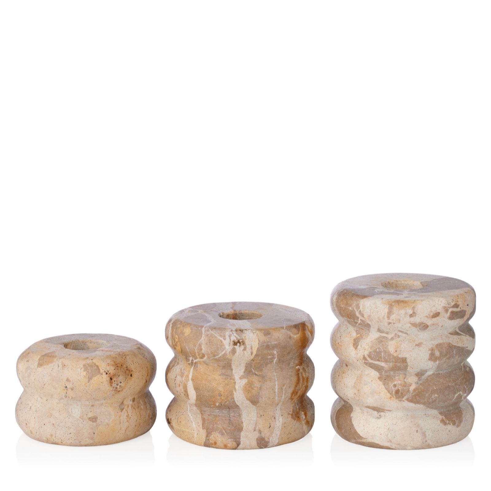 abode Set of 3 Leopard Marble Candle Holders