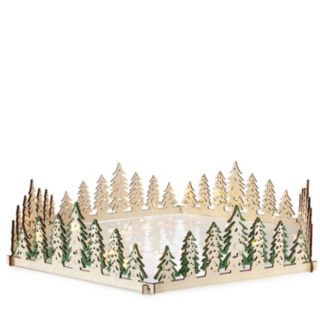 Home Stories Pre Lit Wooden Tree Christmas Skirt