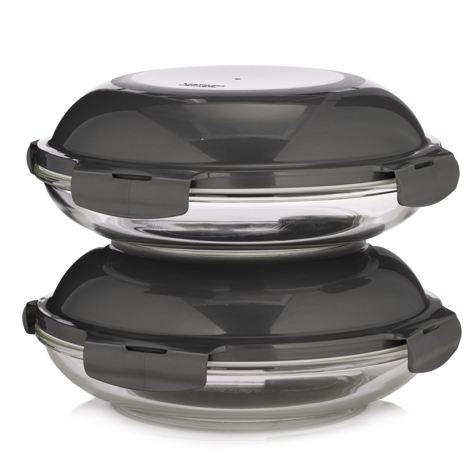 LocknLock Set of 2 Glass Plates with Domed Lids