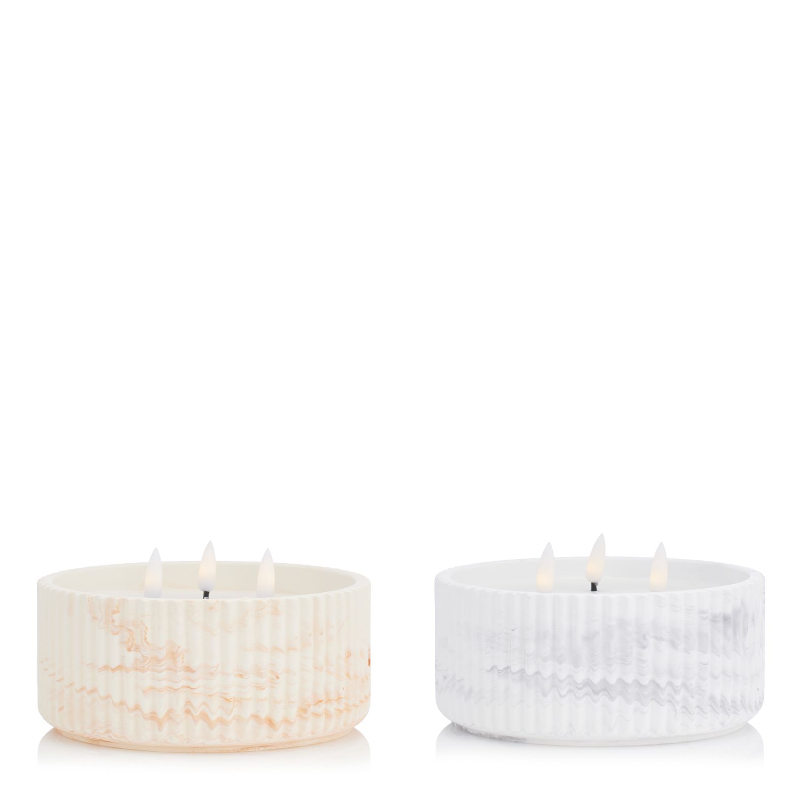 Luxenoa Set Of 2 Flameless Concrete Candle Pots