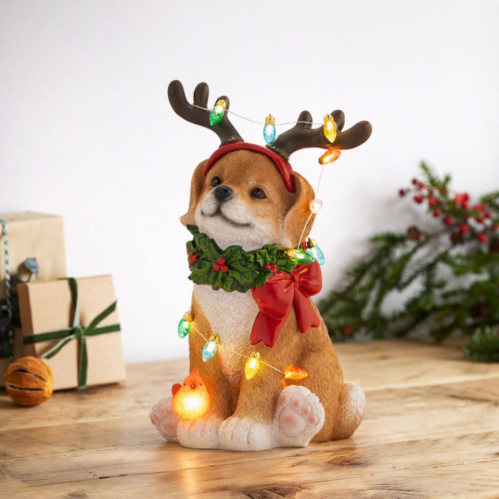 Santa Express Pre Lit Dog Decor