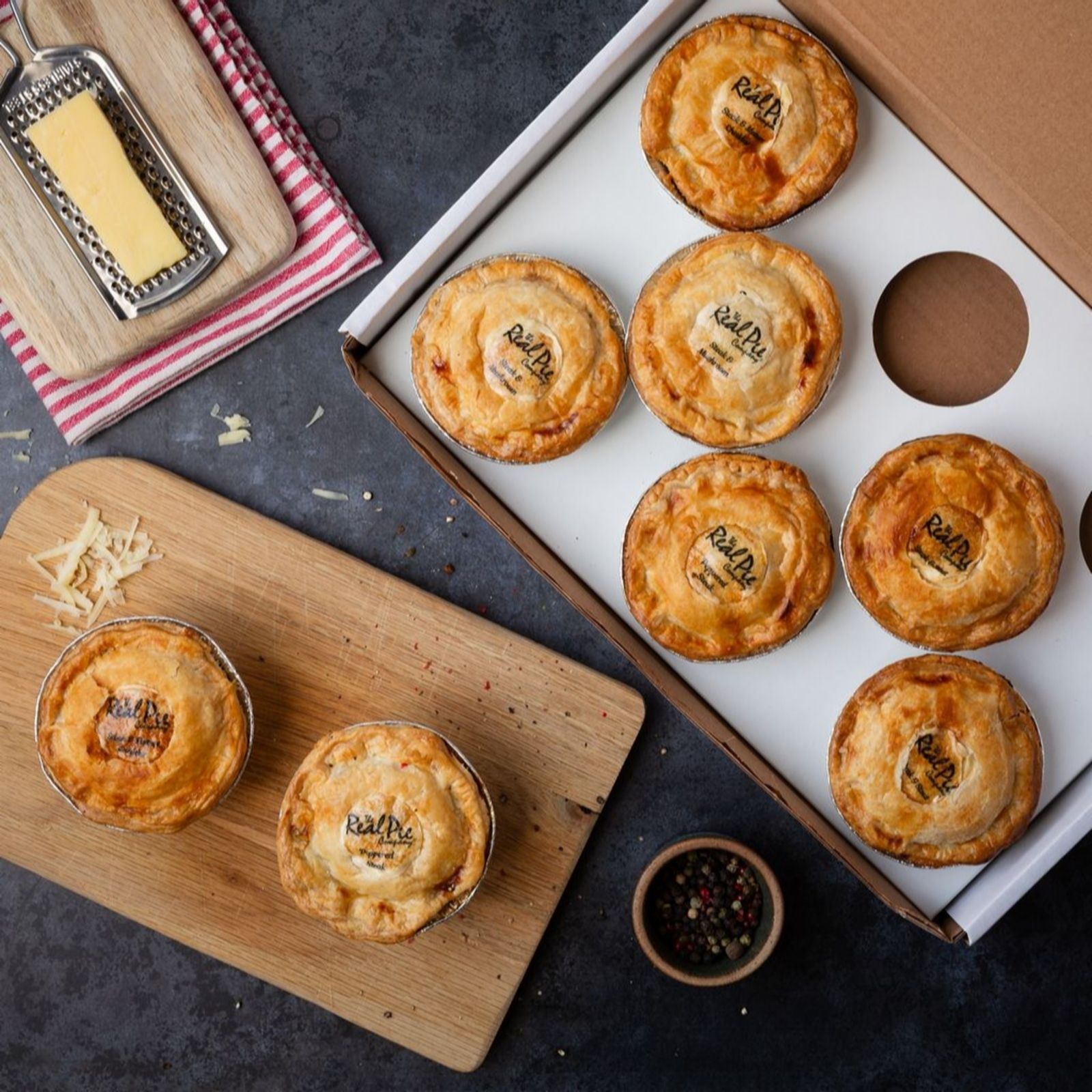 The Real Pie Co Set of 8 Steak Variety Pies 145g