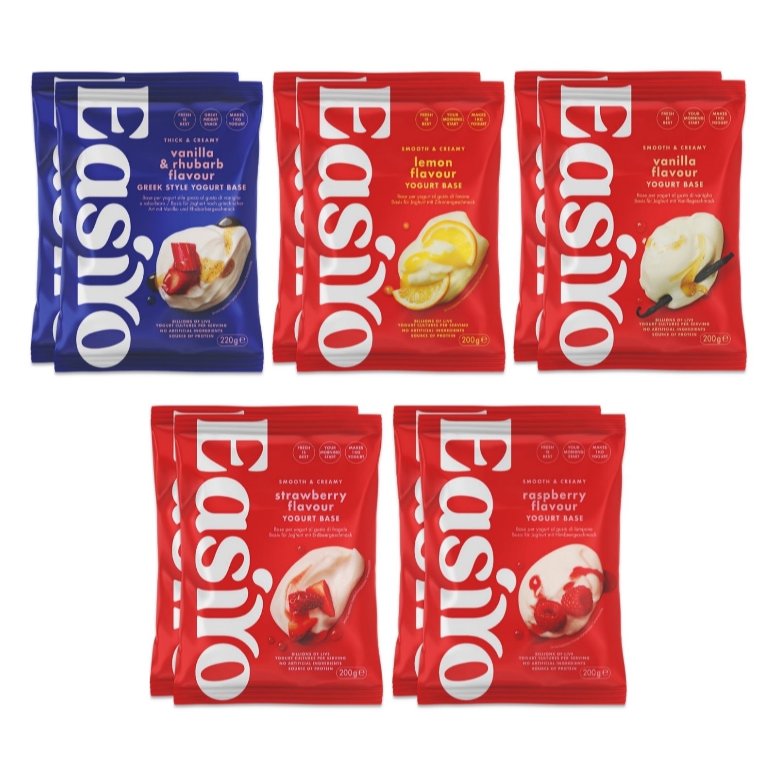Easiyo! Set of 10 New Recipe Fruit & Vanilla Yoghurt Selection