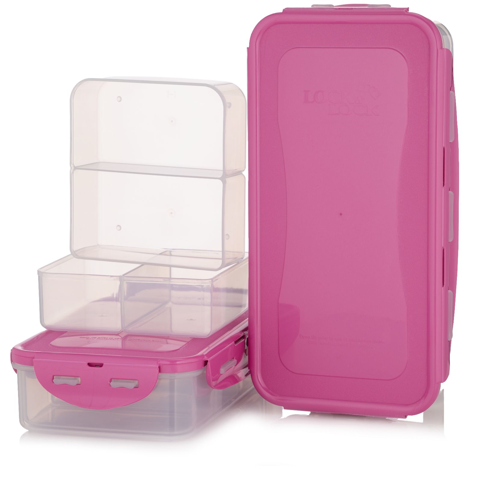 LocknLock Set of 2 1.6L Rectangle Containers with Dividers