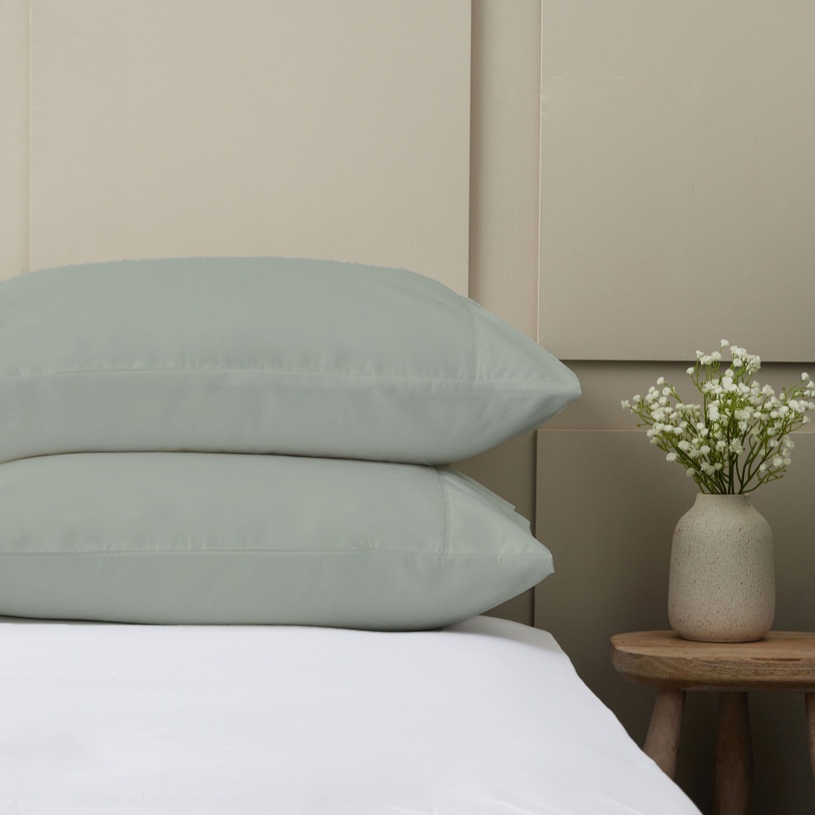 Northern Nights 400TC Cotton Tencel 2 Standard Pillowcases with Stitch Detail