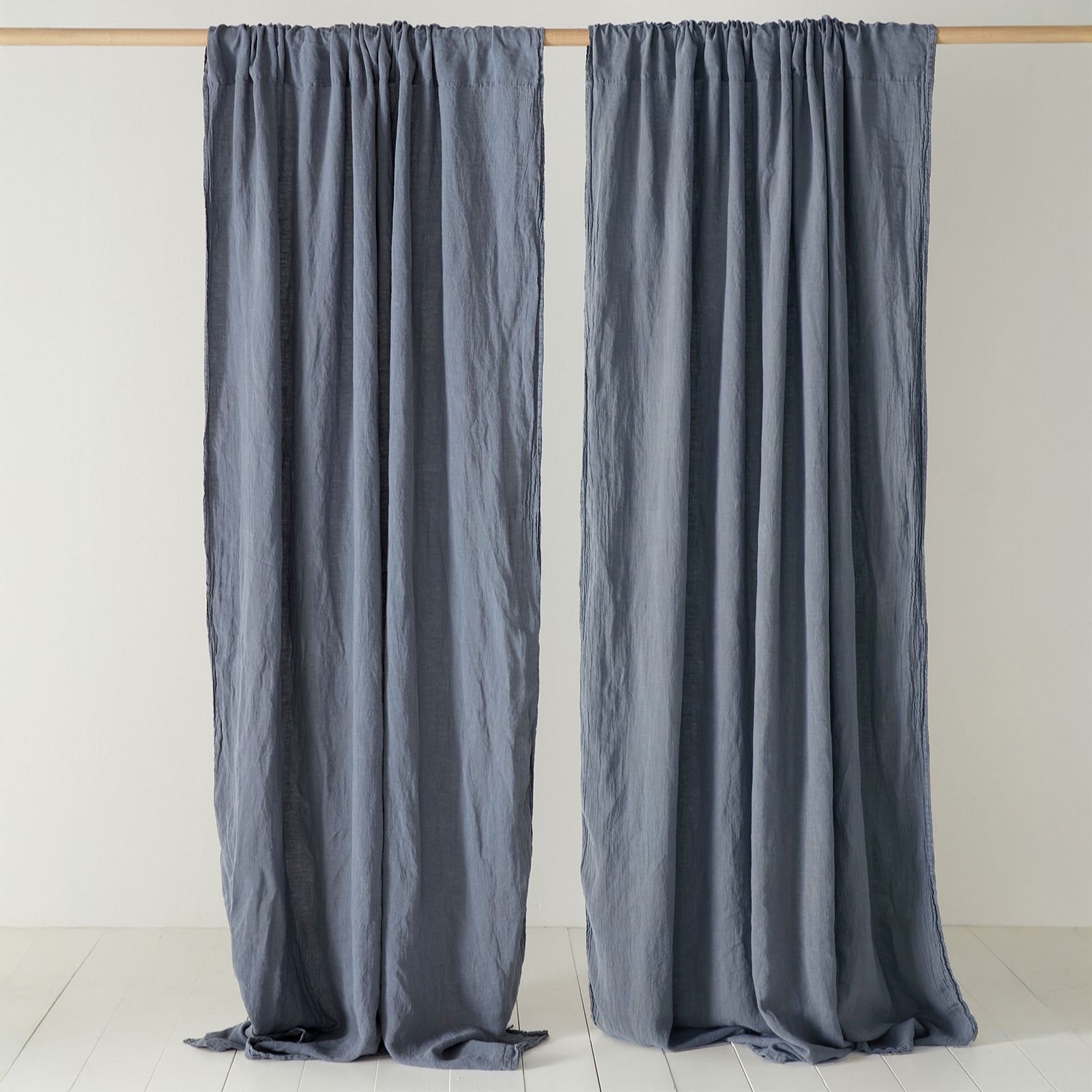 Secret Linen Store 100% Linen Loop Top Curtain Pair