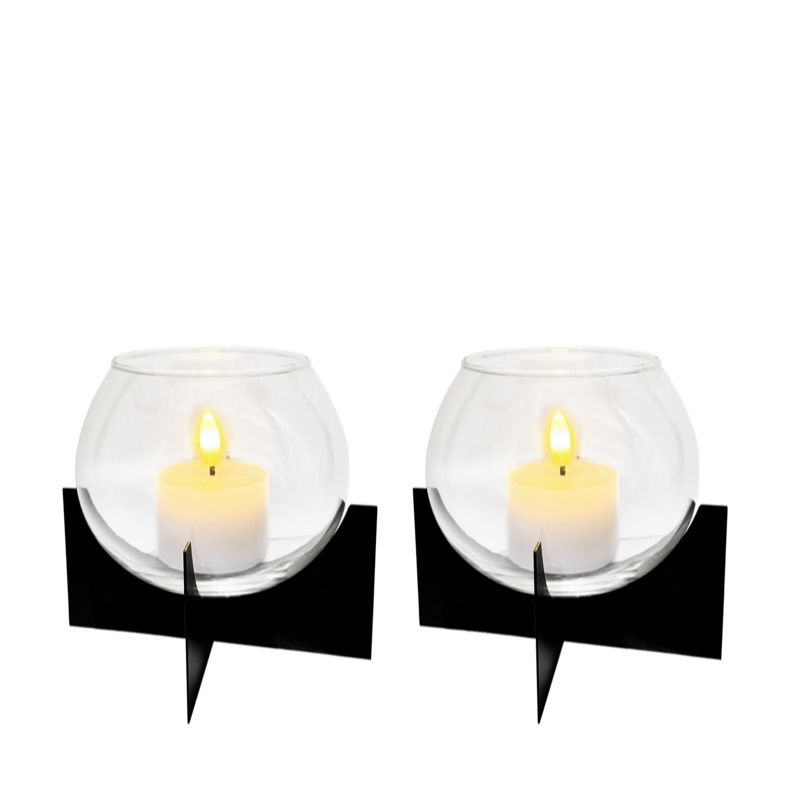 Outlet K by Kelly Hoppen Set of 2 Candle Holders w/LED Candles