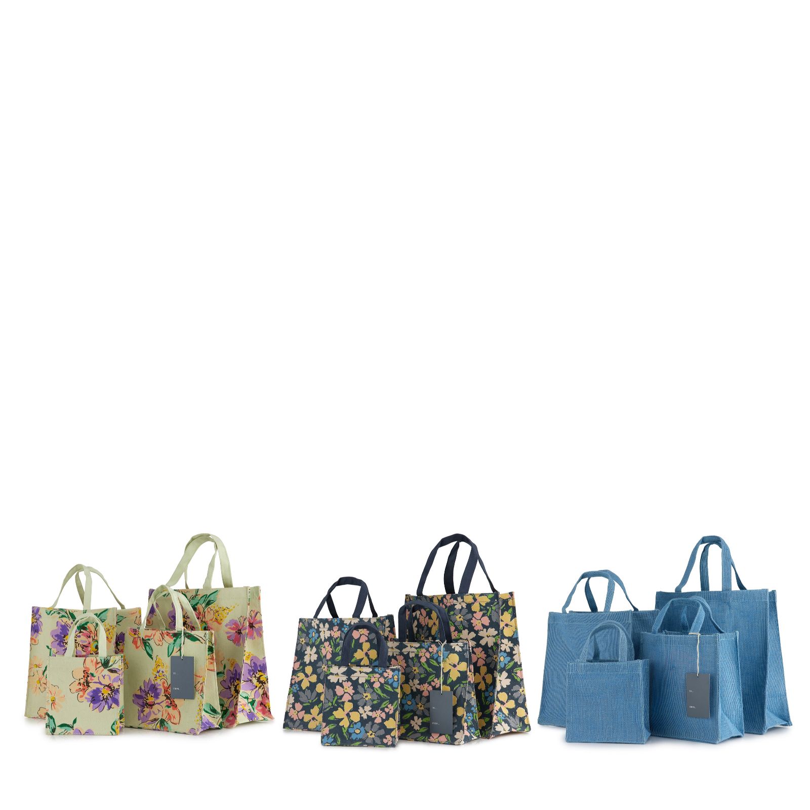 Home Stories 12 Piece Reusable Gift Bag Set with Tags