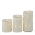 Sara by Sara Davies Set of 3 Indoor Outdoor LED Pillar Candles