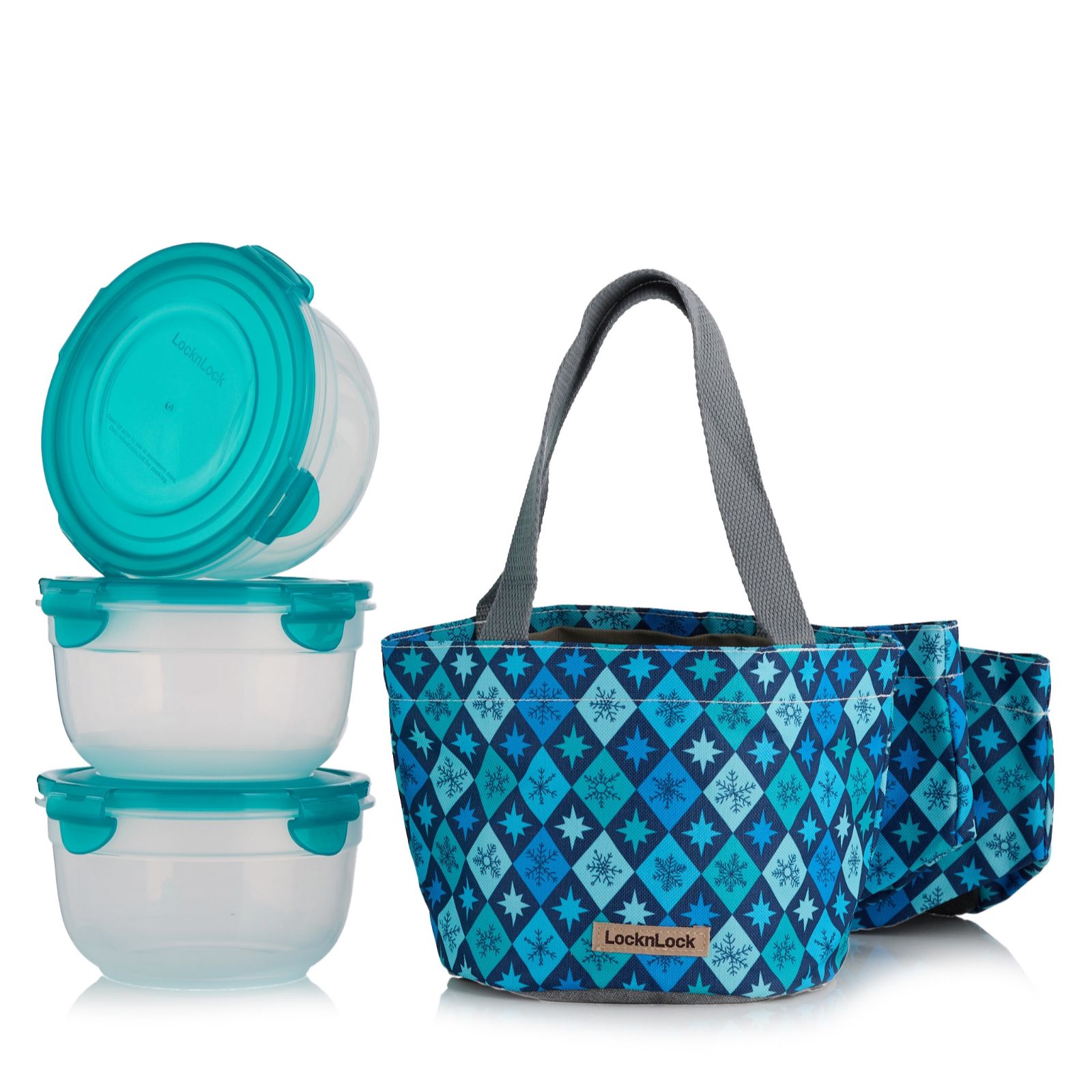 LocknLock Set of 3 Mini Lunch Tote with Round 950ml Container