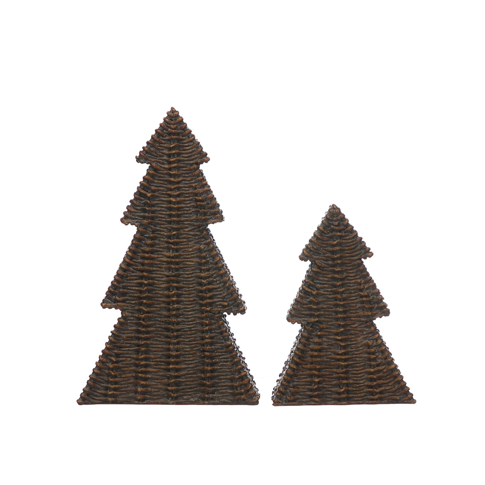 Otters Brook Set of 2 Wicker Style Christmas Trees