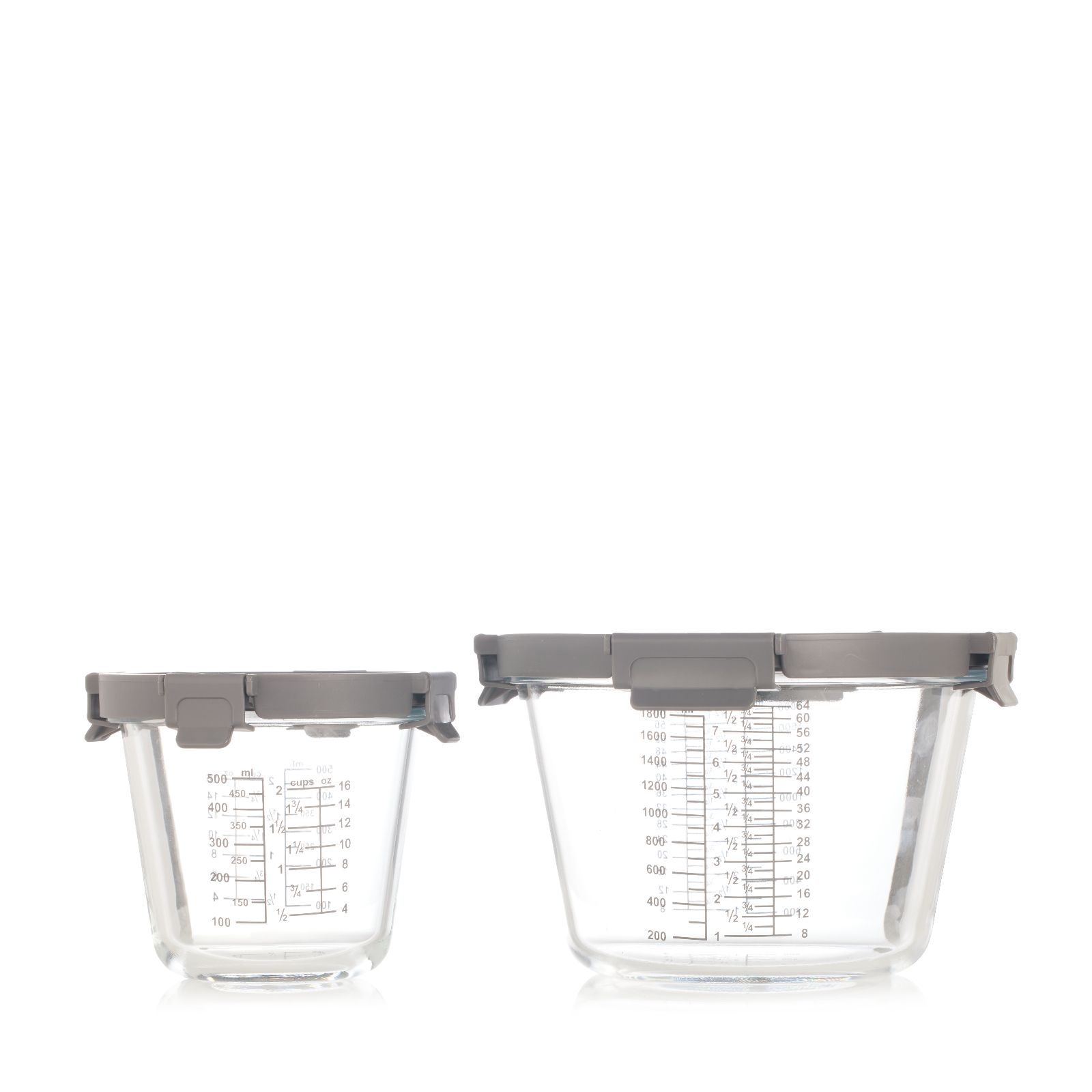 Outlet Cook's Essentials Set of 2 Glass Measuring Bowls with Lid