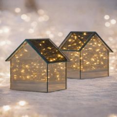 Home Stories Set Of Pre Lit Twinkle Houses