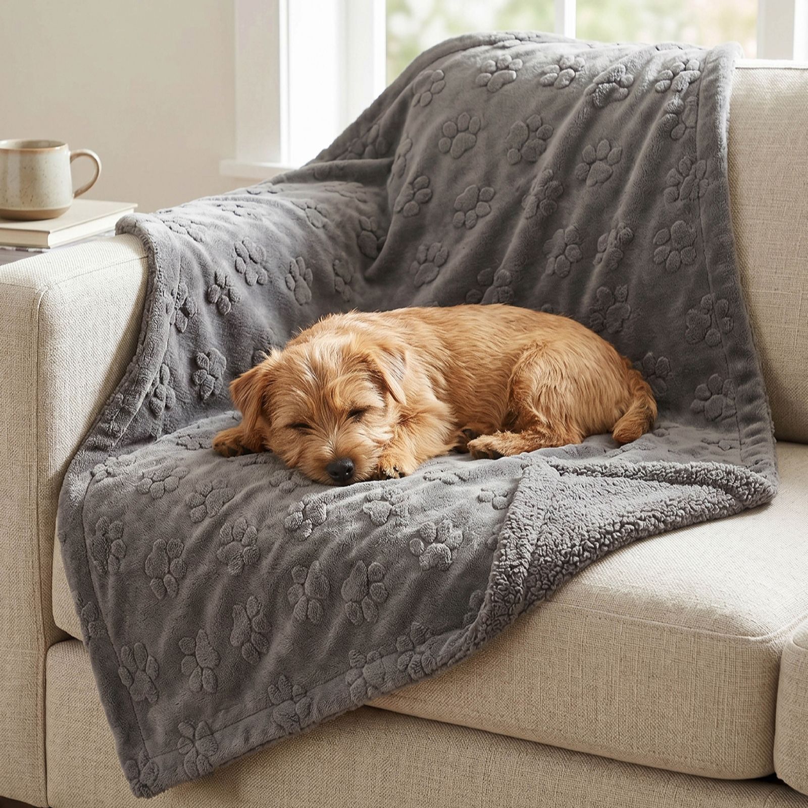 Cozee Home Sherpa Water Resistant Pet Blanket with Odourology