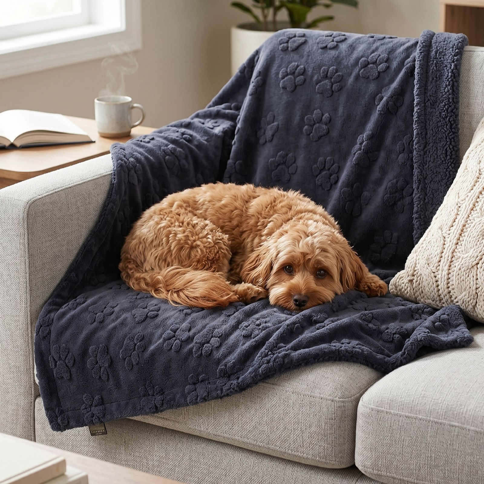 Cozee Home Sherpa Water Resistant Pet Blanket with Odourology