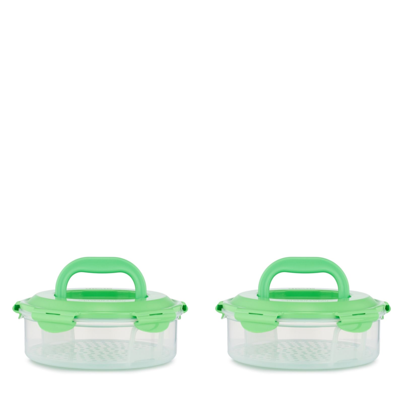 LocknLock Set of 2 Round Carrier Containers with Handle
