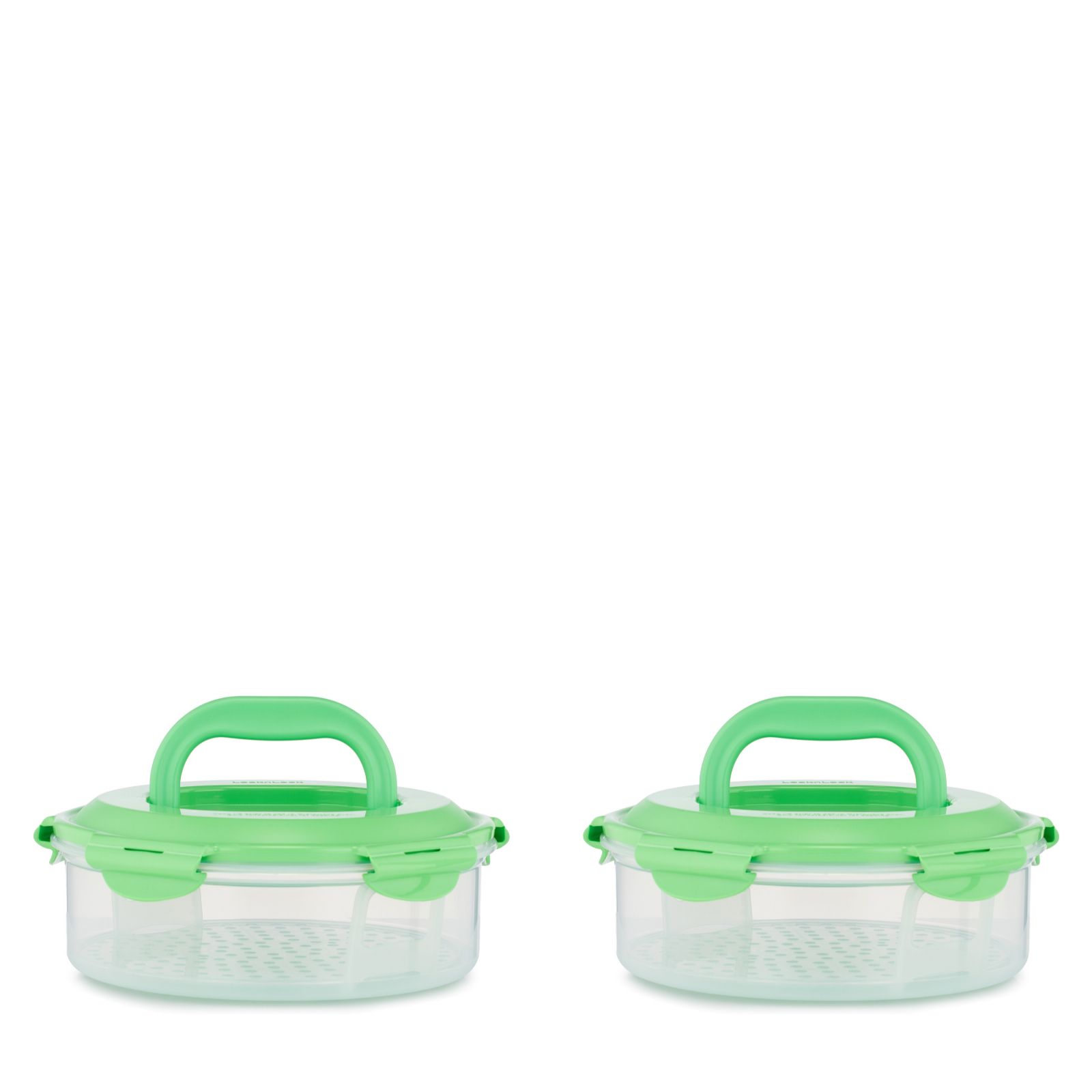 LocknLock Set of 2 Round Carrier Containers with Handle