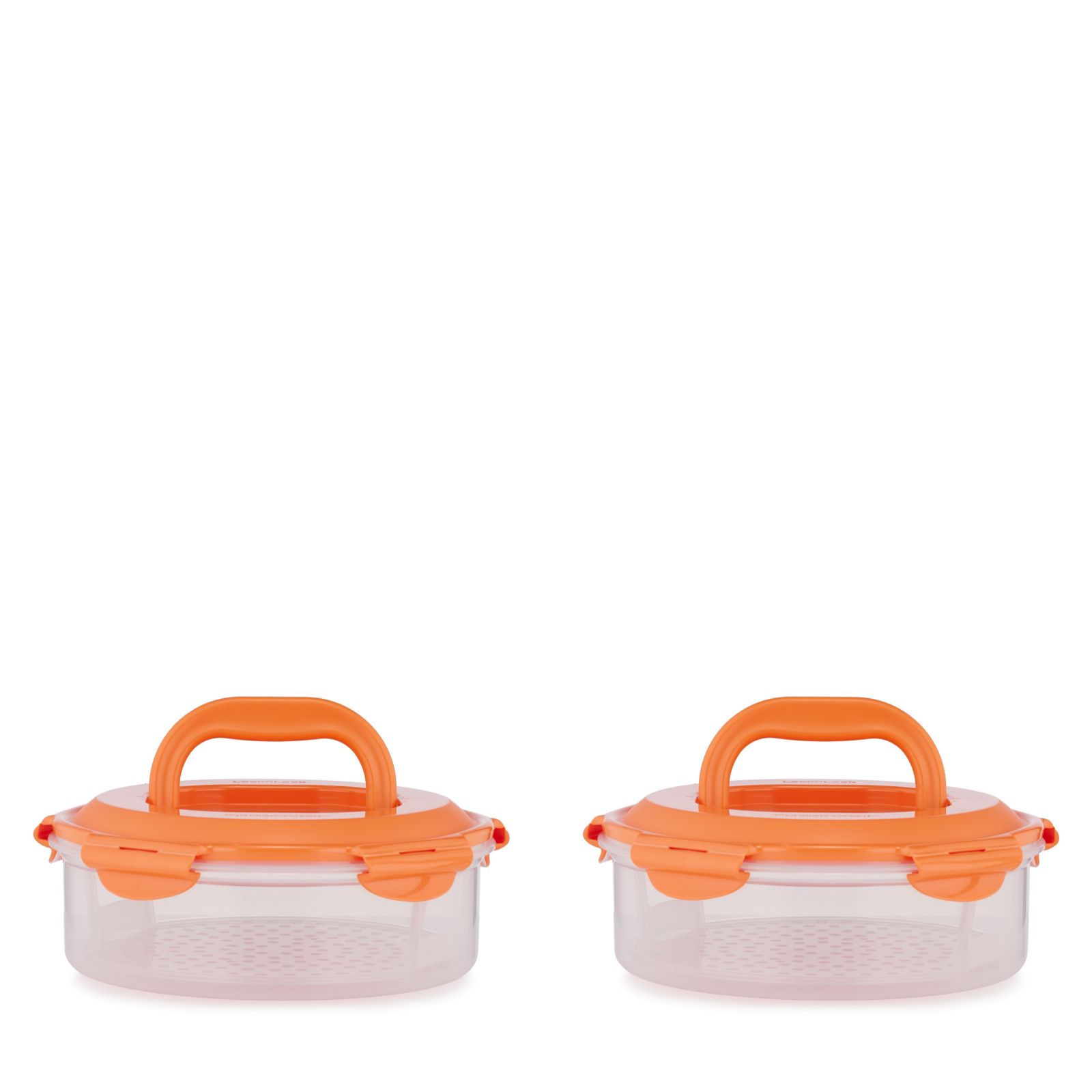 LocknLock Set of 2 Round Carrier Containers with Handle