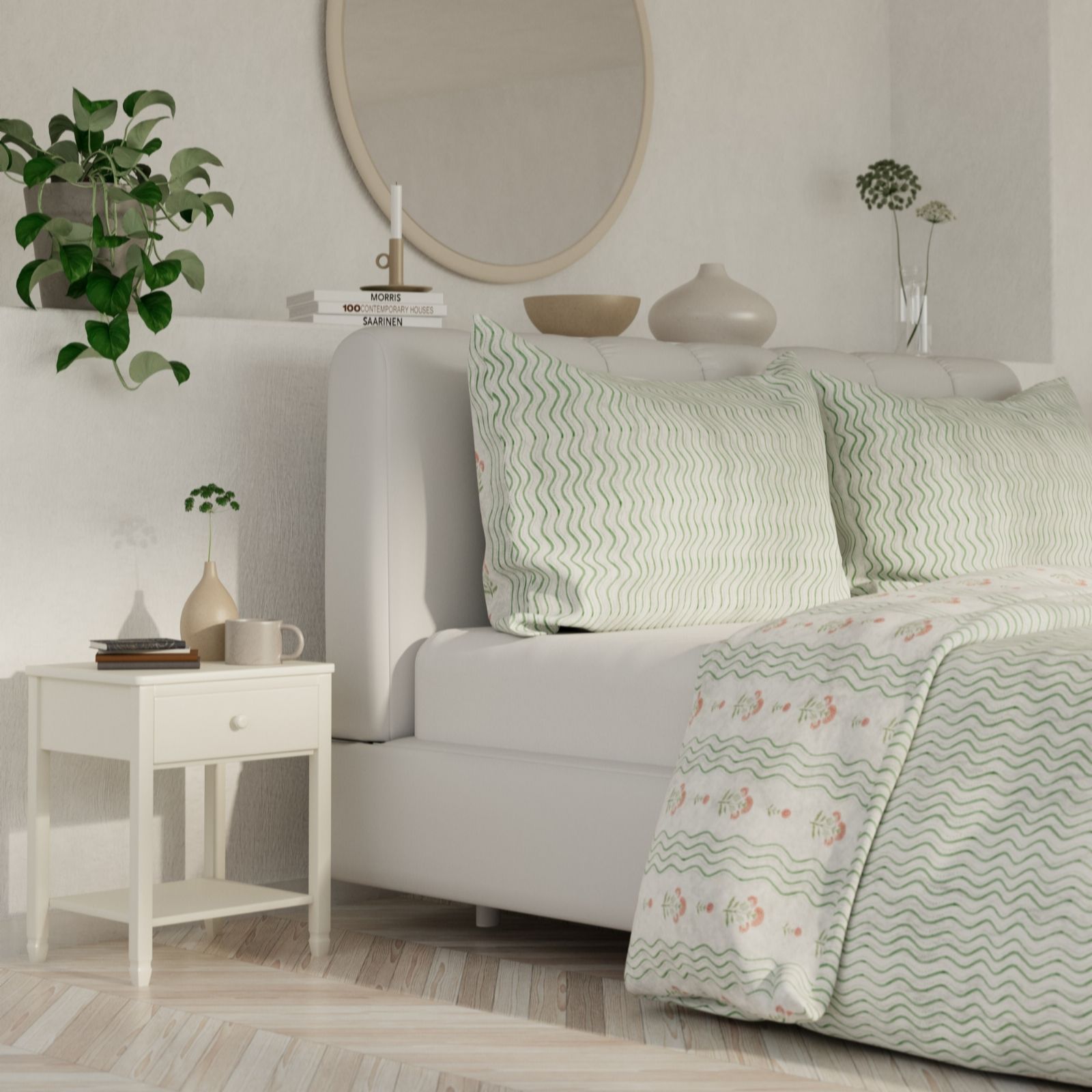 Outlet Sara by Sara Davies Cotton Blend Reversible Floral 3 Piece Duvet Set
