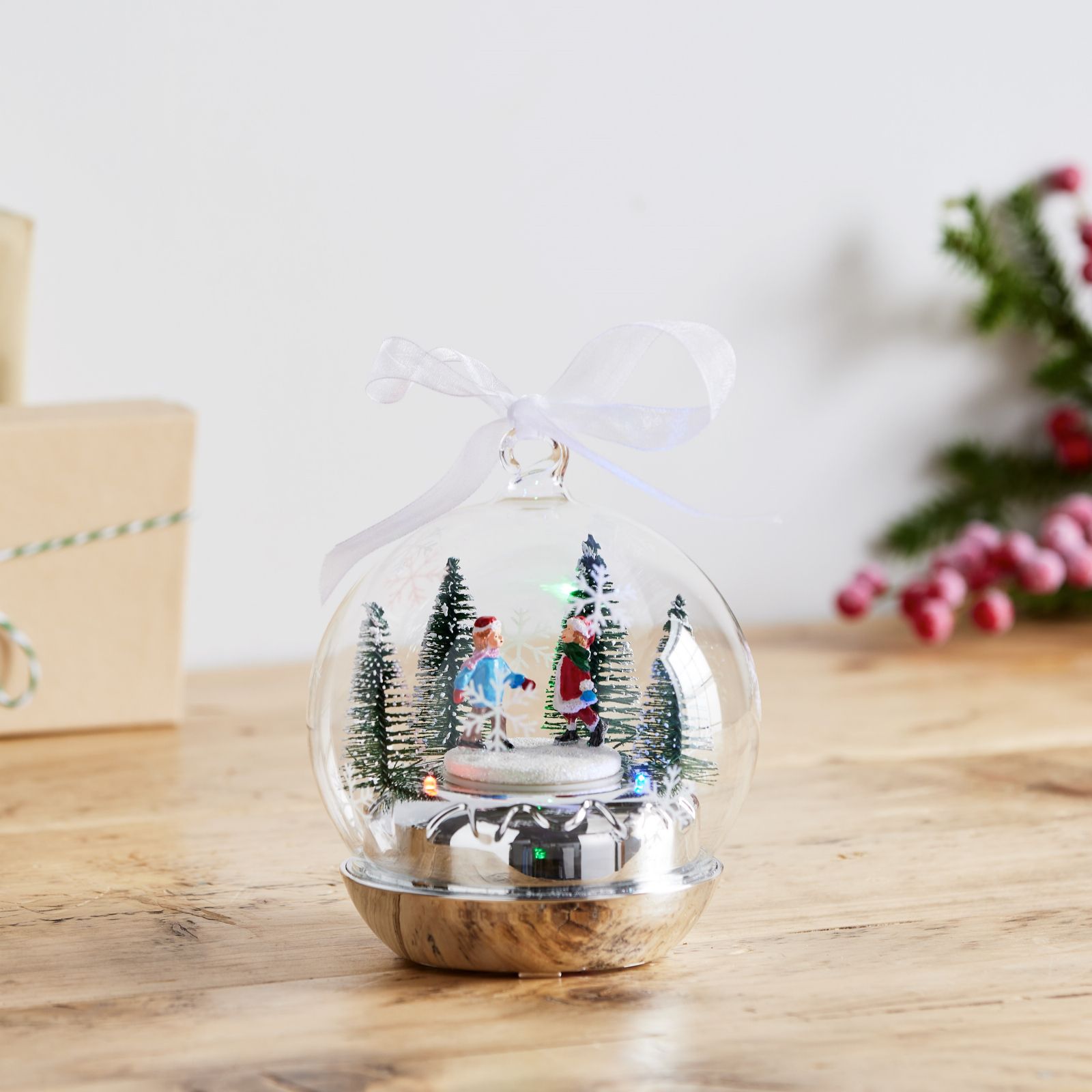 Santa Express Rotating Christmas Scene in Bauble