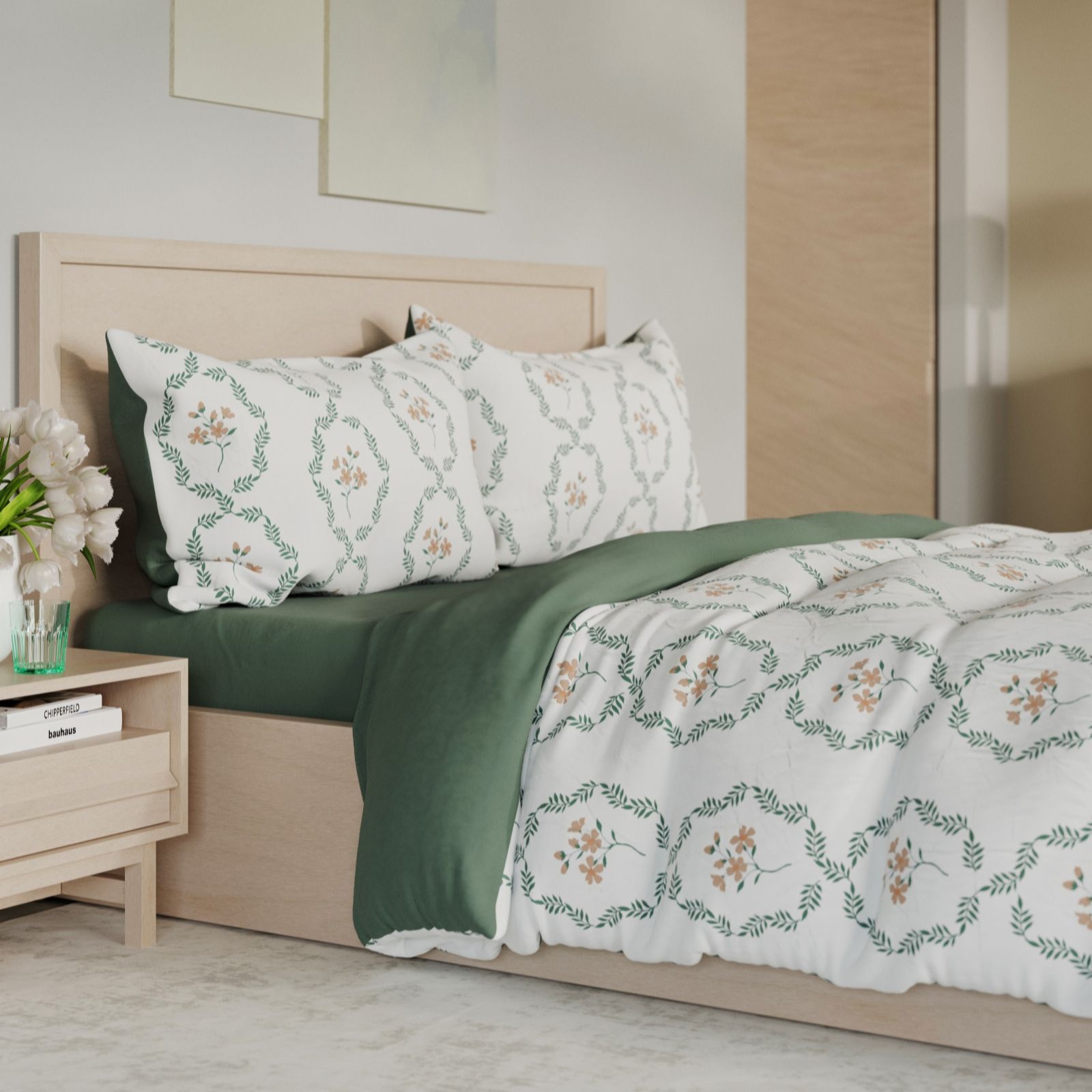 Supersoft by Cozee Home Floral Medallion 4 Piece Duvet Set