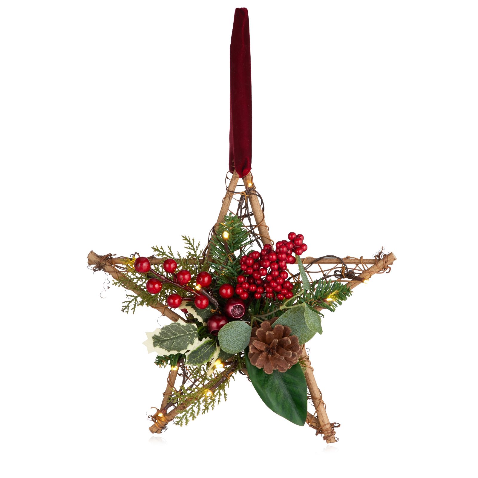 Sara By Sara Davies Pre Lit Wooden Hanging Shapes