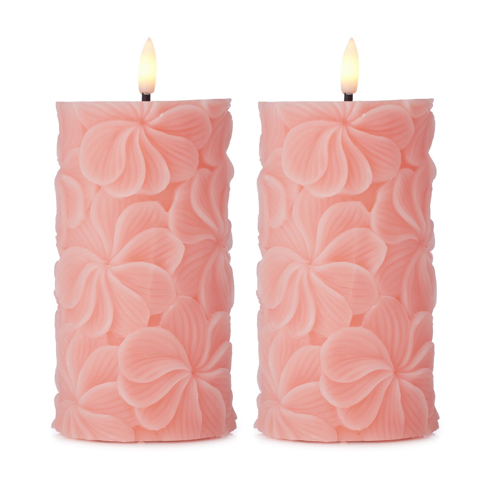 Outlet Sara By Sara Davies Set of 2 Flameless Pillar Candles