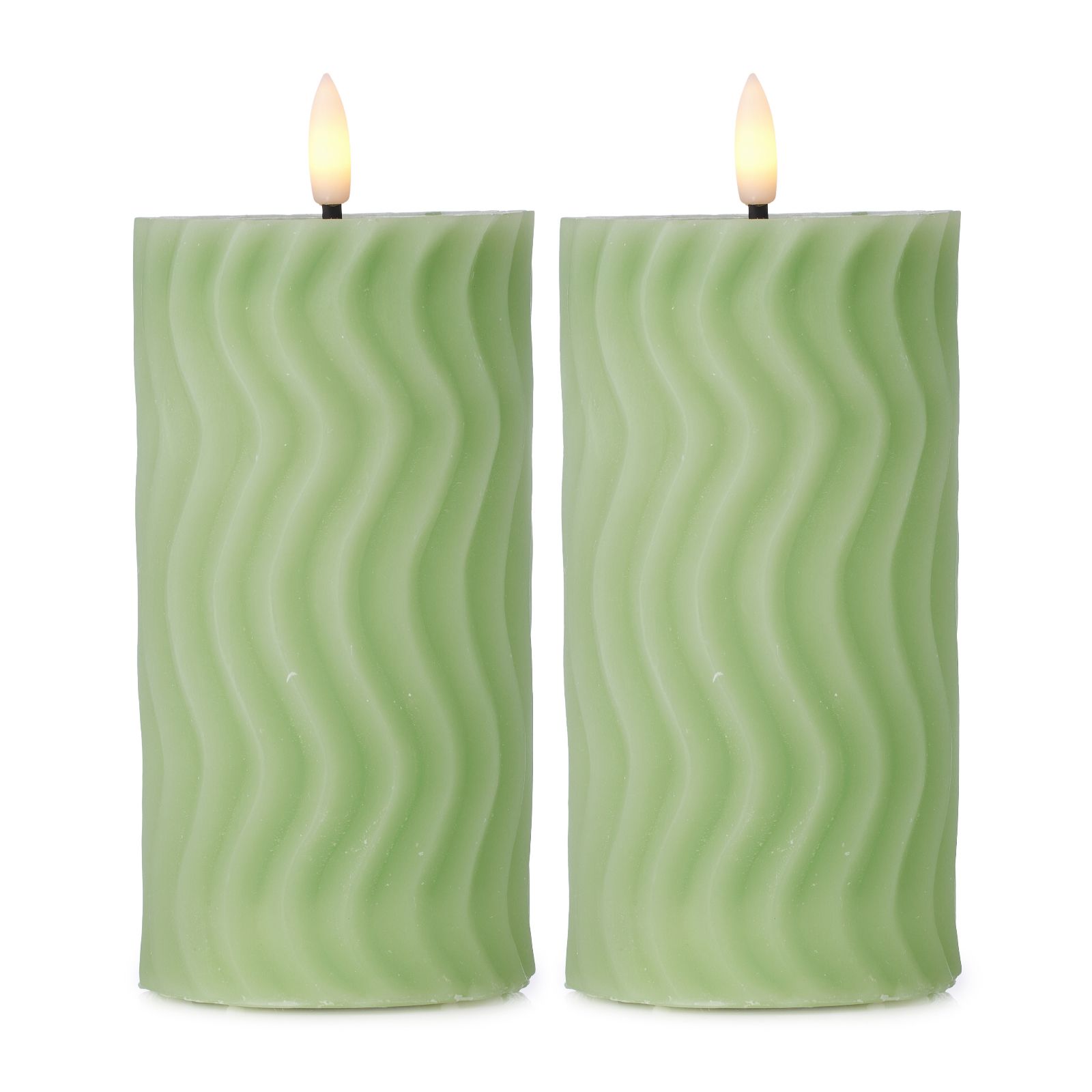 Outlet Sara By Sara Davies Set of 2 Flameless Pillar Candles