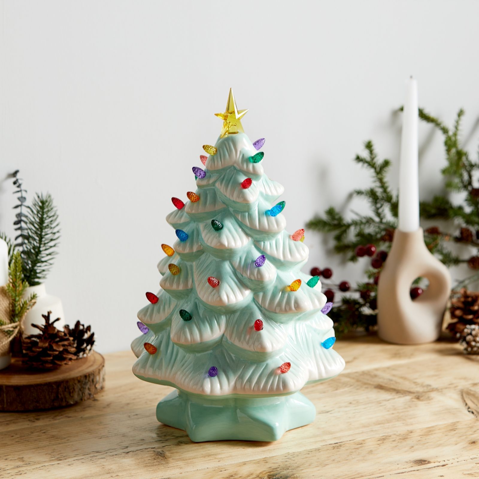 Mr Christmas Illuminated Ceramic Nostalgic Tree - QVC UK