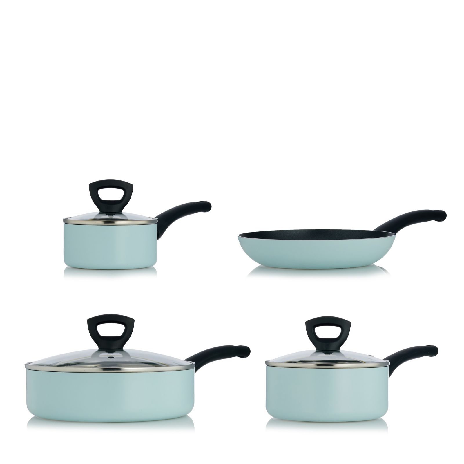 Cook's Essentials 4 Piece Non Stick Cookware Set with Bakelite Handles
