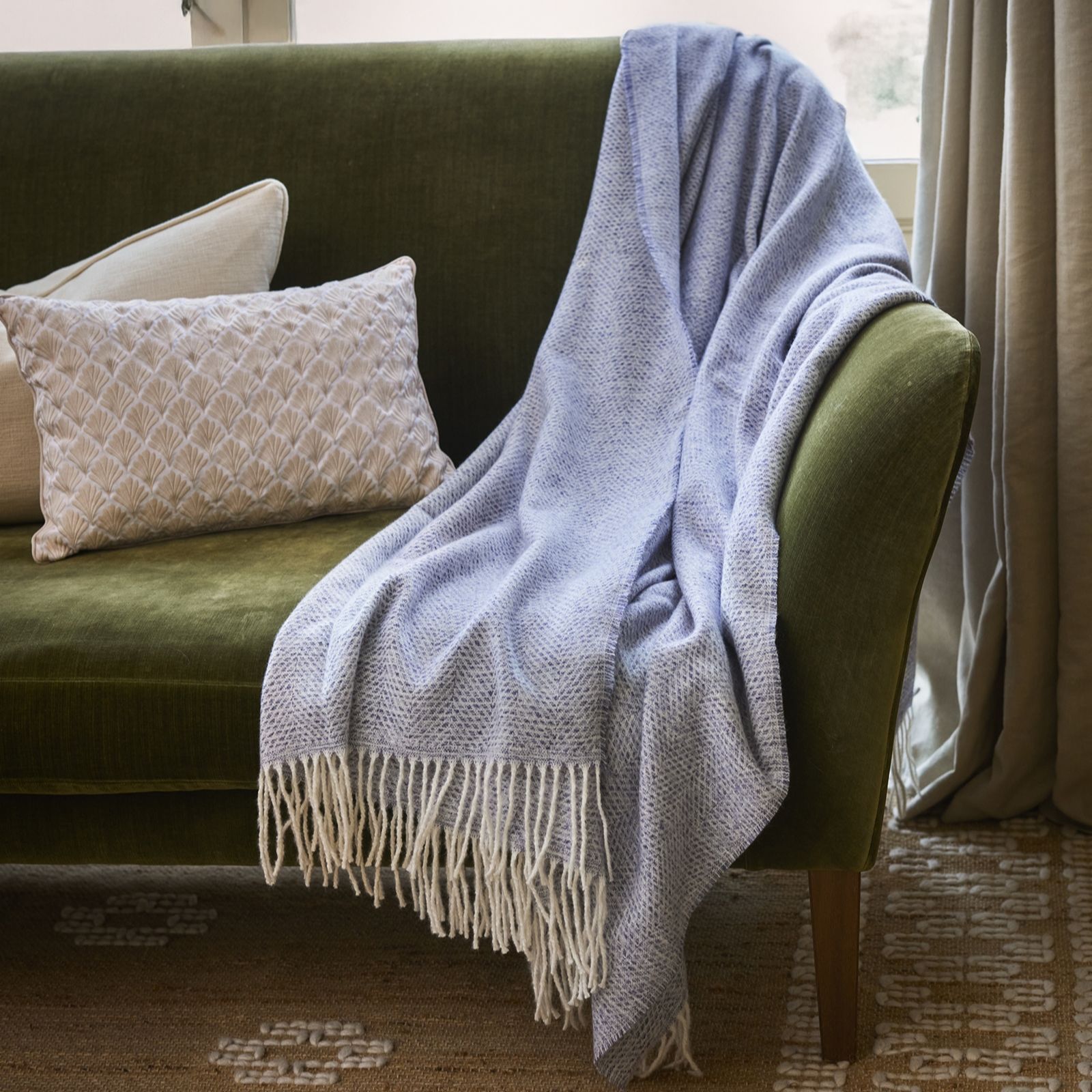 Cozee Home Wool Touch Throw with Fringe