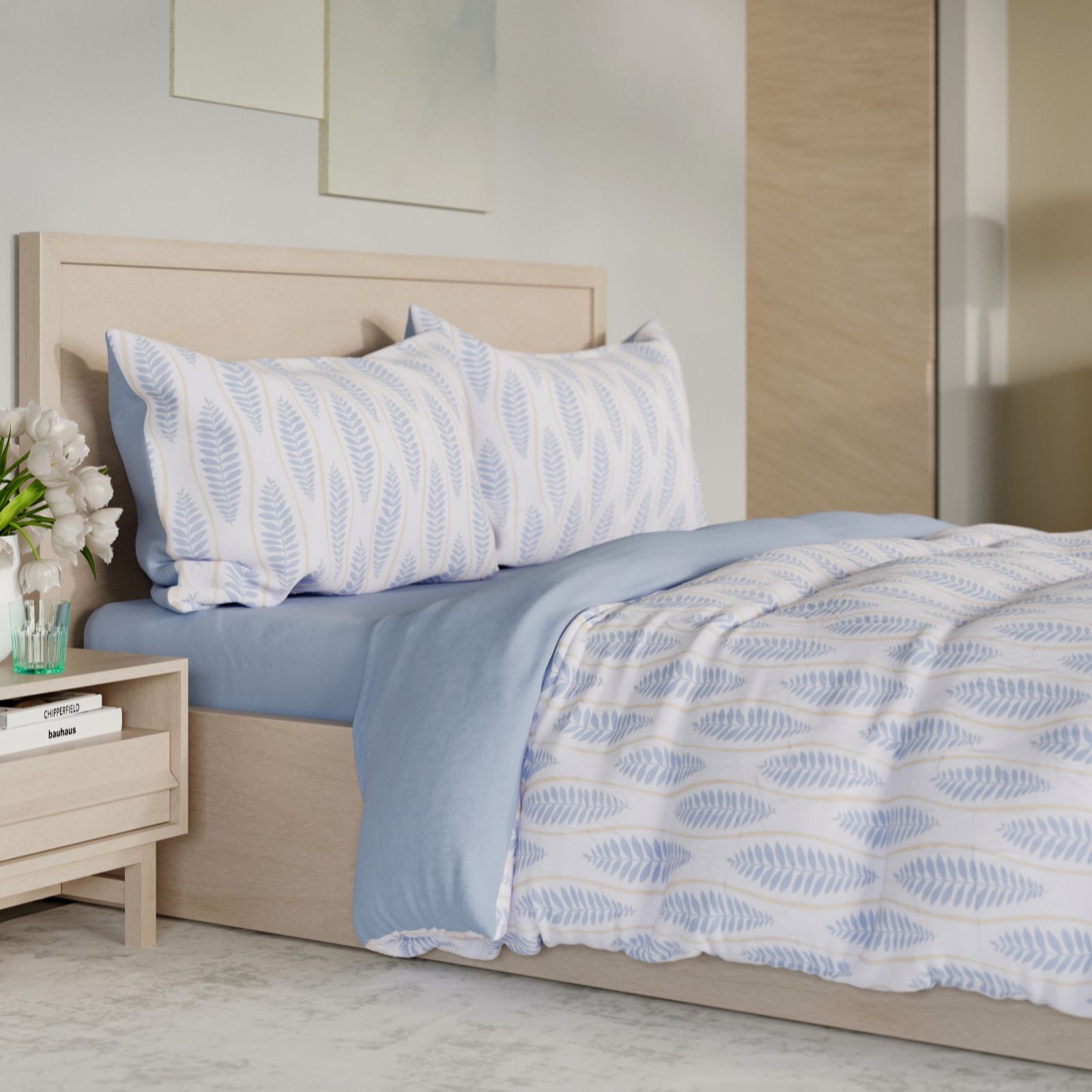 Supersoft by Cozee Home Abstract Leaves 4 Piece Duvet Set