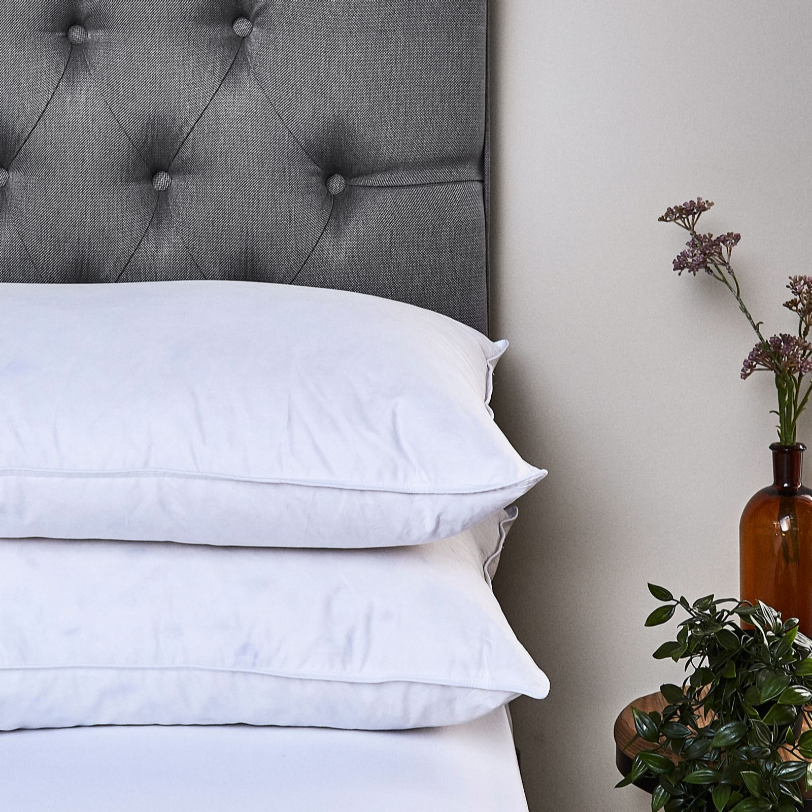 Northern Nights Feather Down Knife Edge Pillow Pair Qvc Uk