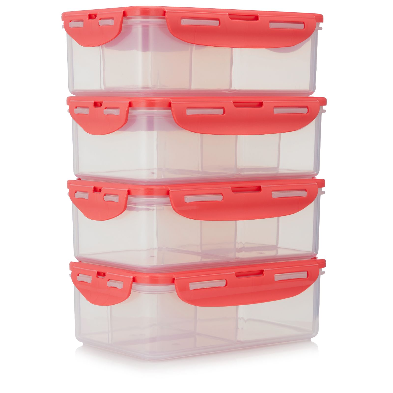 Lock & Lock Set of 4 Rectangles with Divider Inserts