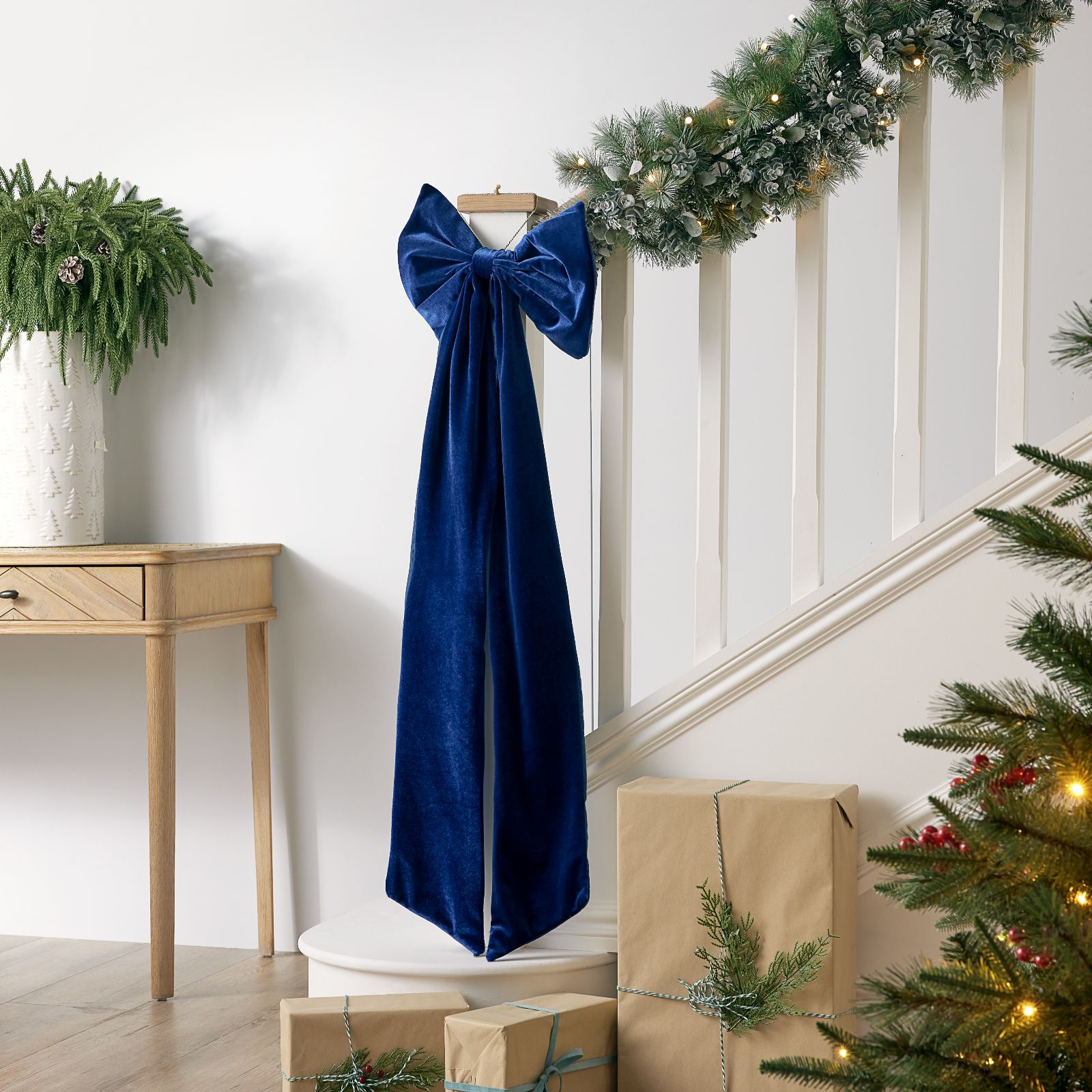 Home Stories Velvet Look Hanging Bow Decoration