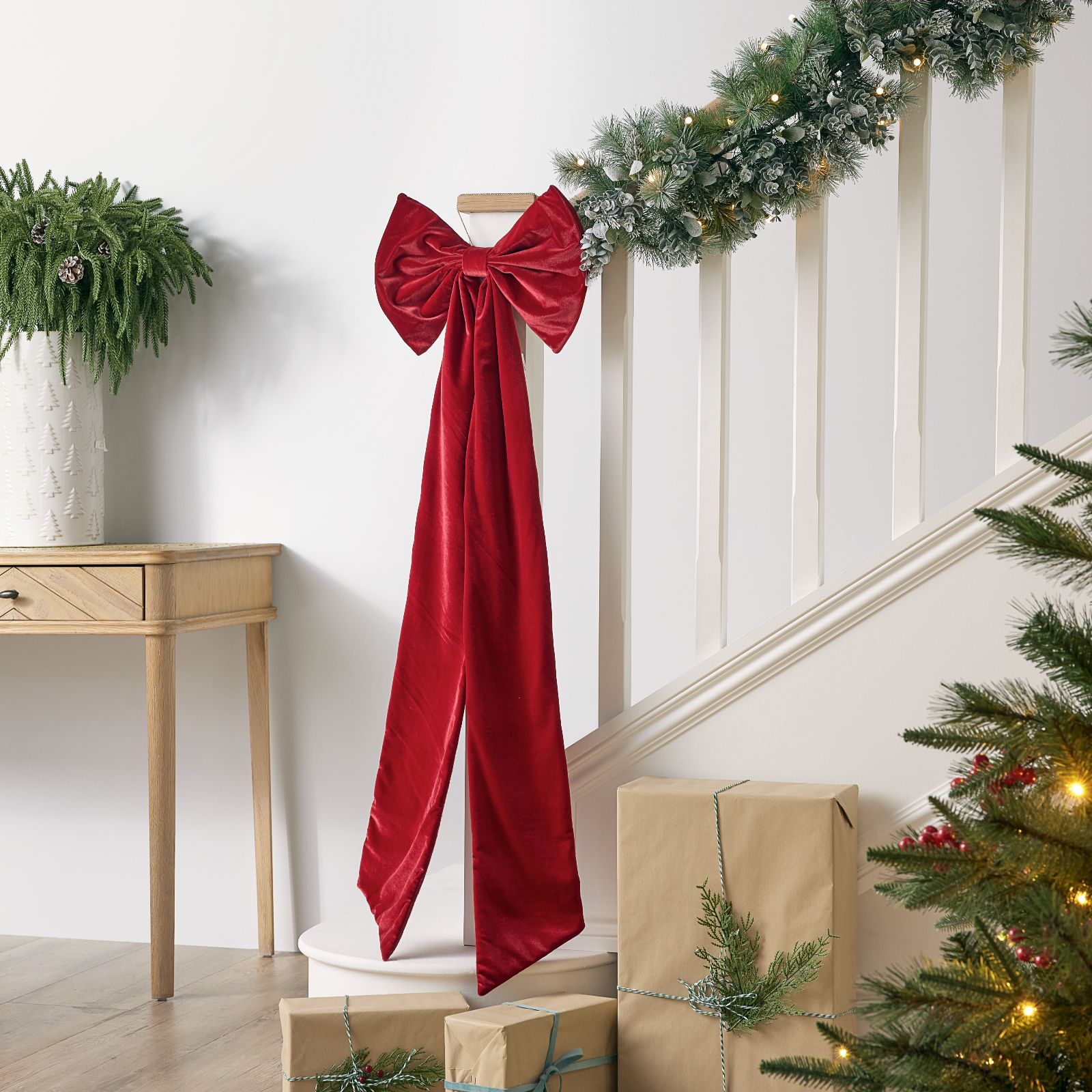Home Stories Velvet Look Hanging Bow Decoration