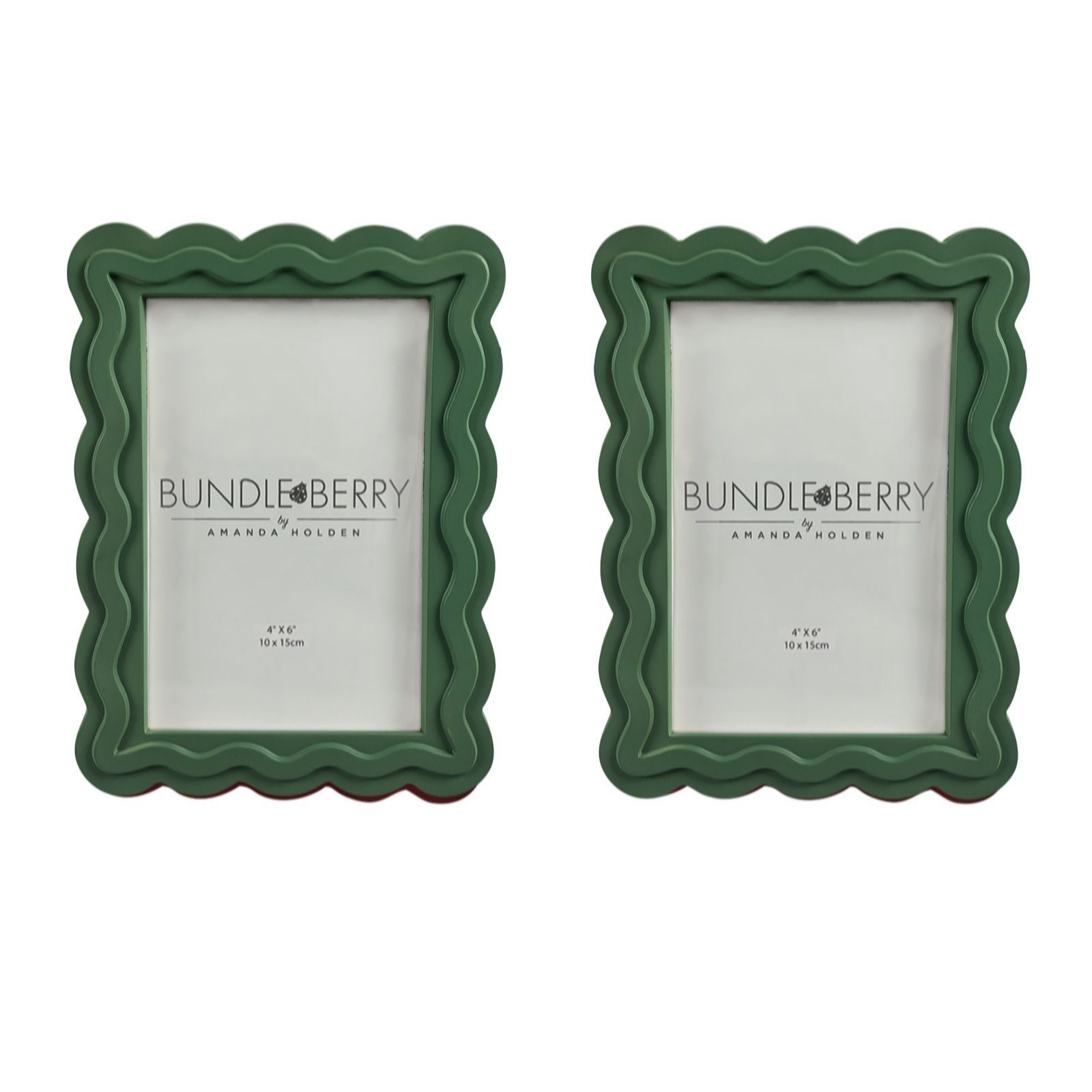 Outlet Bundleberry Set of 2 6x4" Scalloped Edge Frames