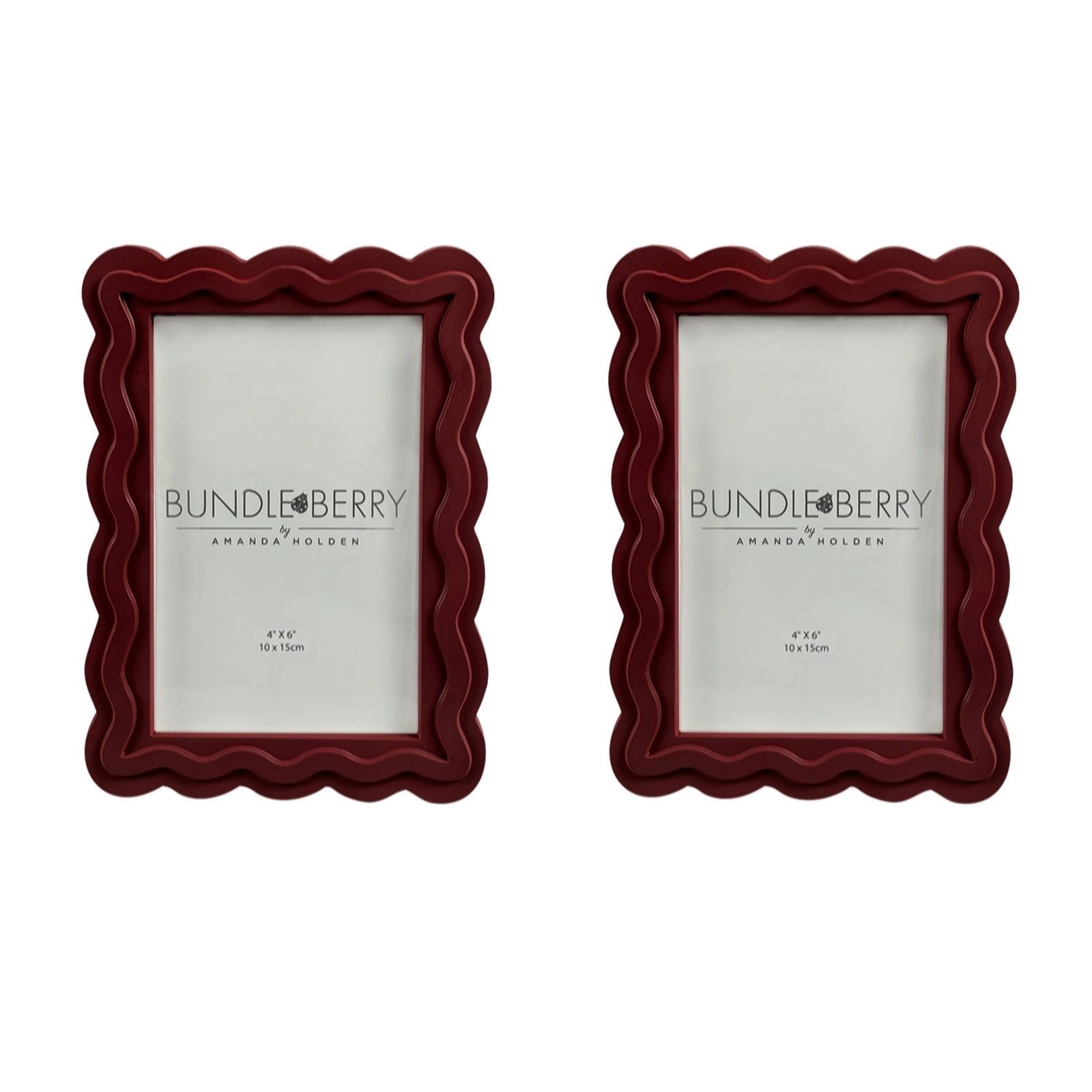 Outlet Bundleberry Set of 2 6x4" Scalloped Edge Frames