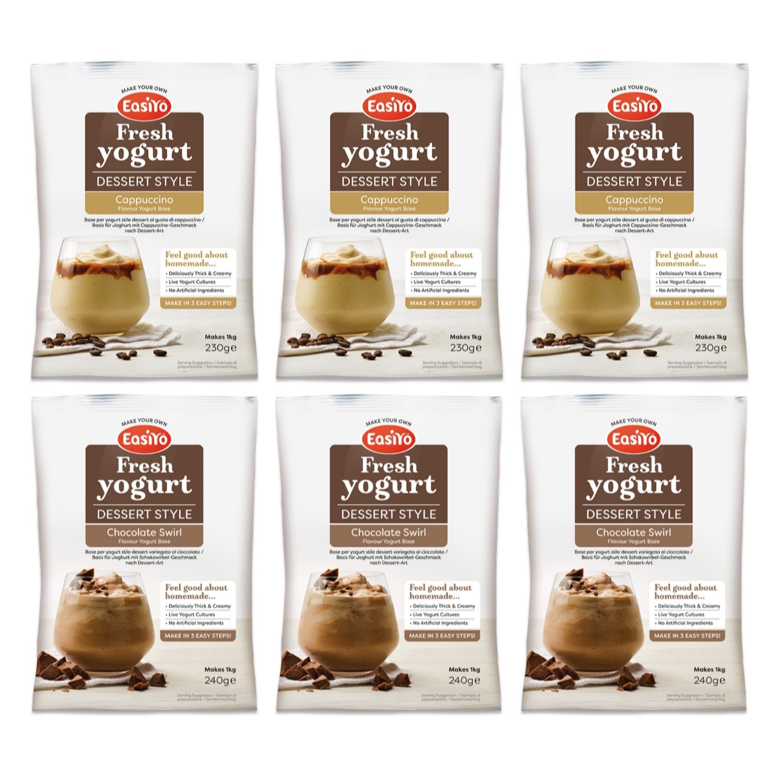 Easiyo Set of 6 Coffee & Chocolate Yoghurt Selection