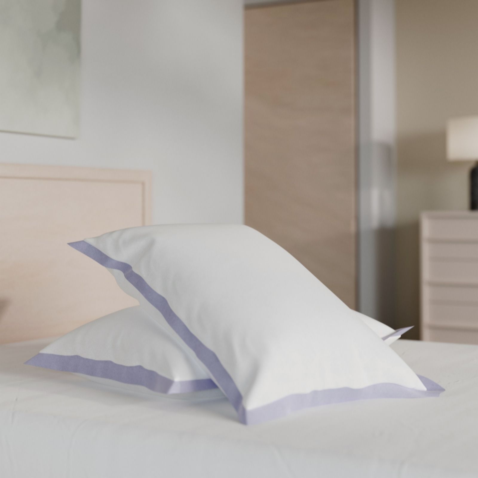 Outlet Cozee Home Contrast Border Set of 2 Pillowcases