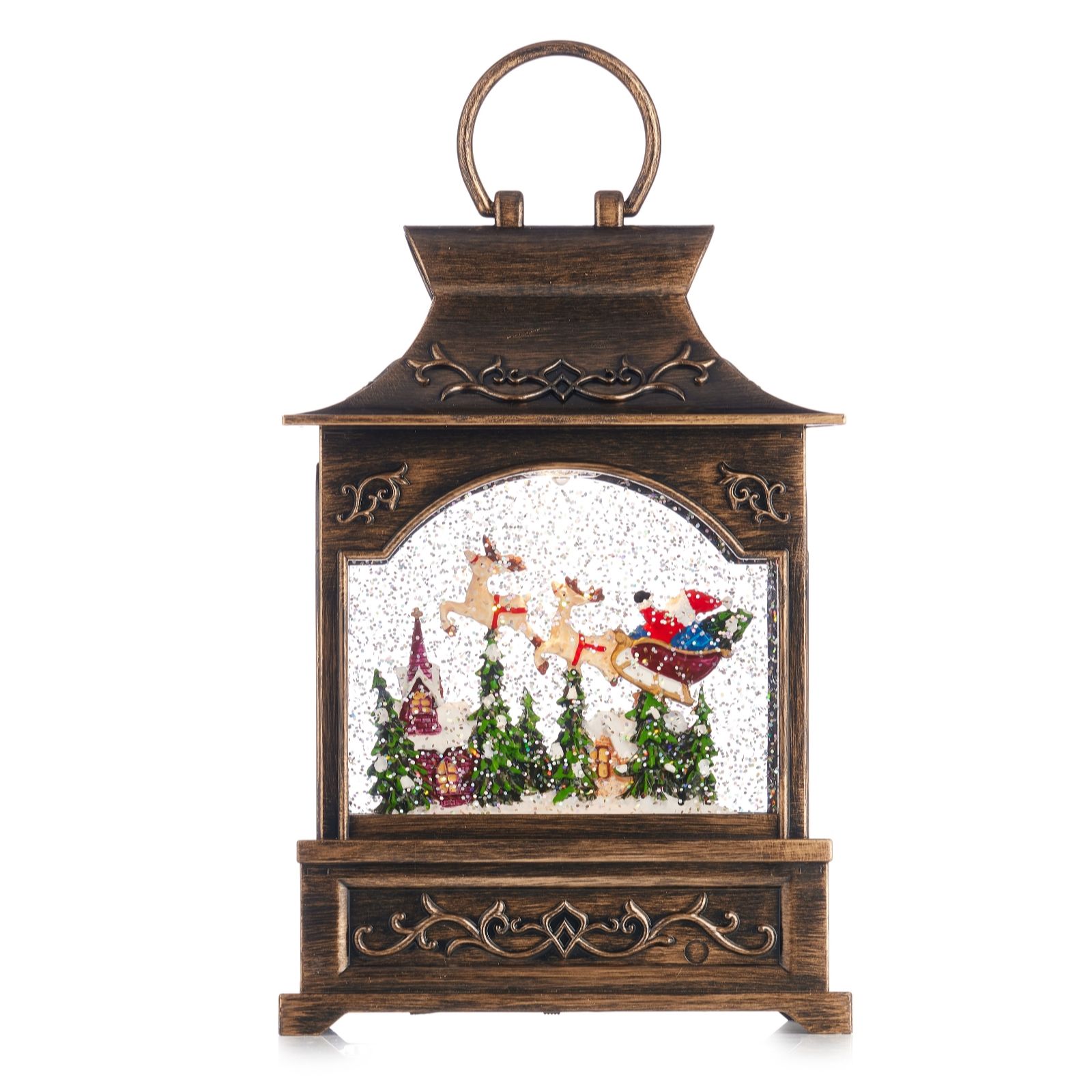 Outlet Santa Express 25cm Santa And Reindeer Water Spinner