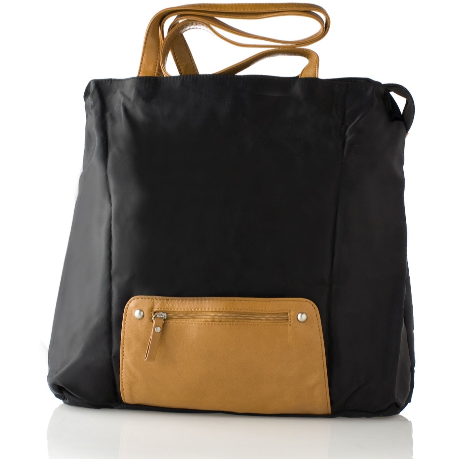 Travelon Foldable Tote with Leather Trim QVC UK