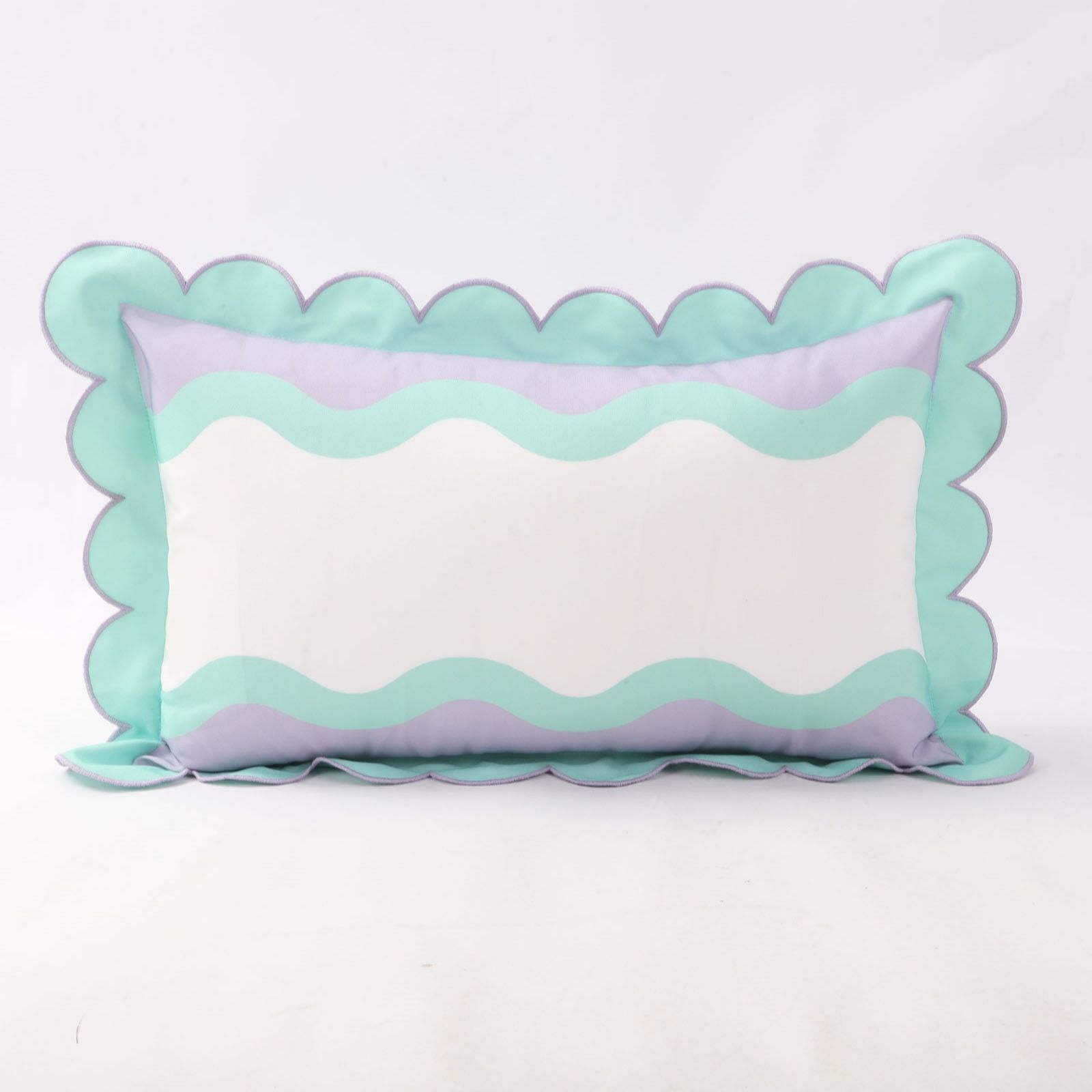 Outlet Garden Stories Frilled Printed Wave Outdoor Cushion