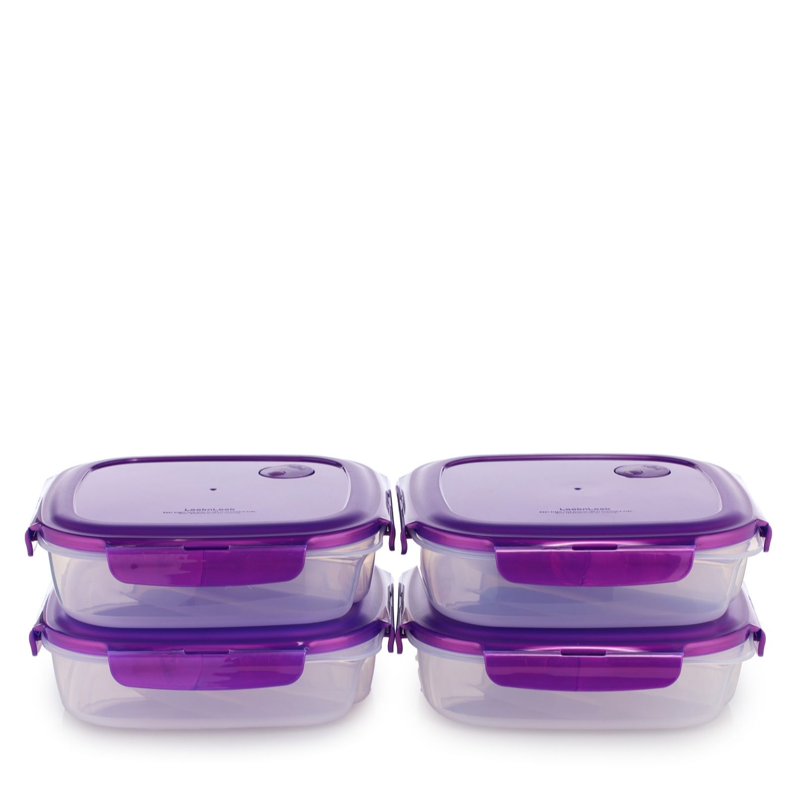 Outlet Lock & Lock Set of 4 Large Divider Plates with Lids