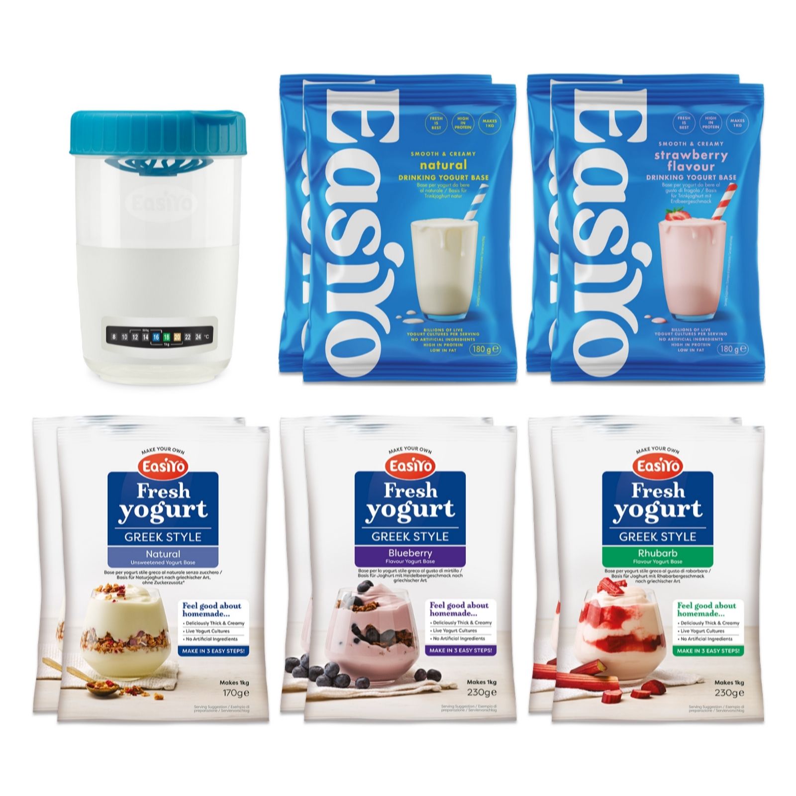 Easiyo Drinking Yoghurt & Greek Style Selection