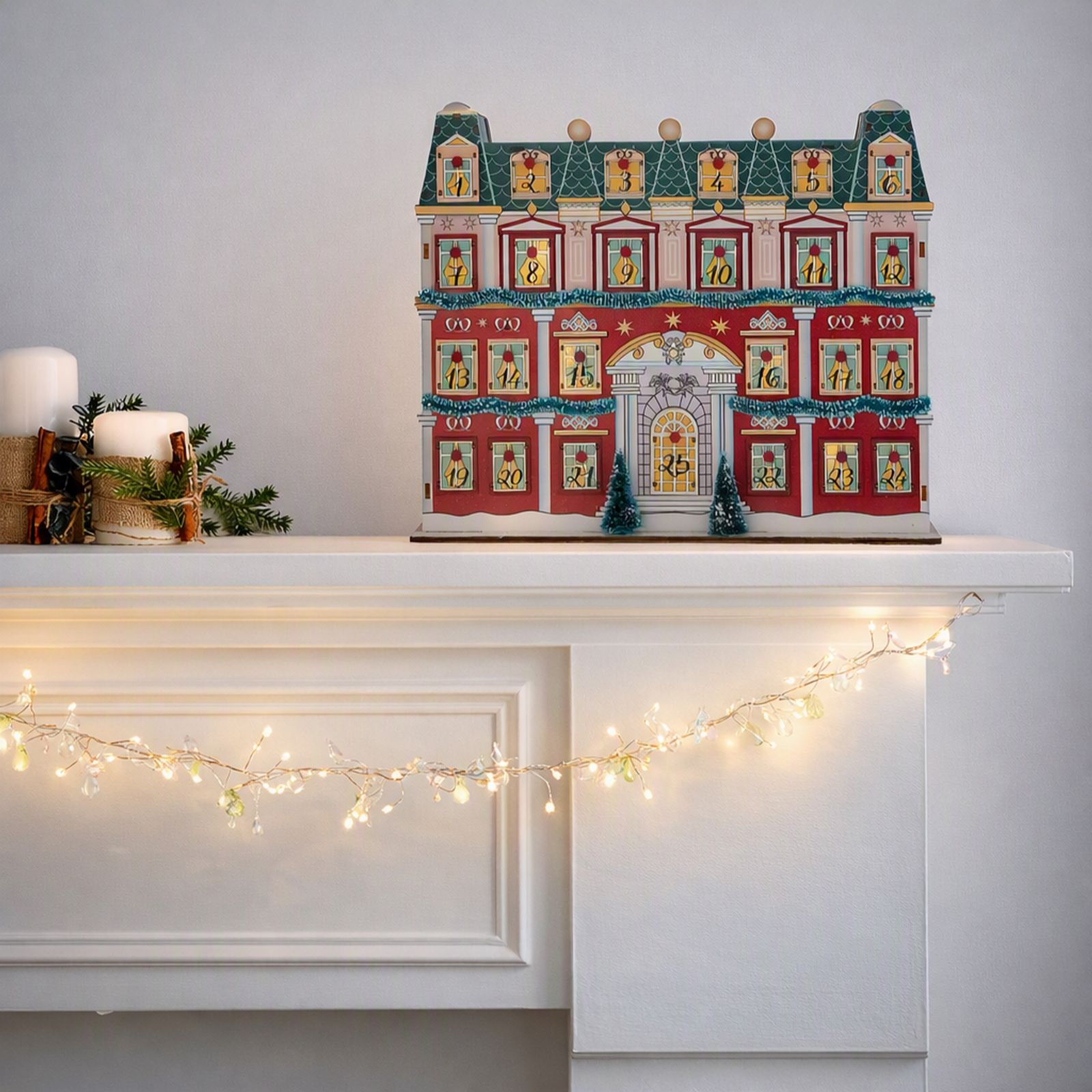 Festive 36cm Wooden Advent Calendar