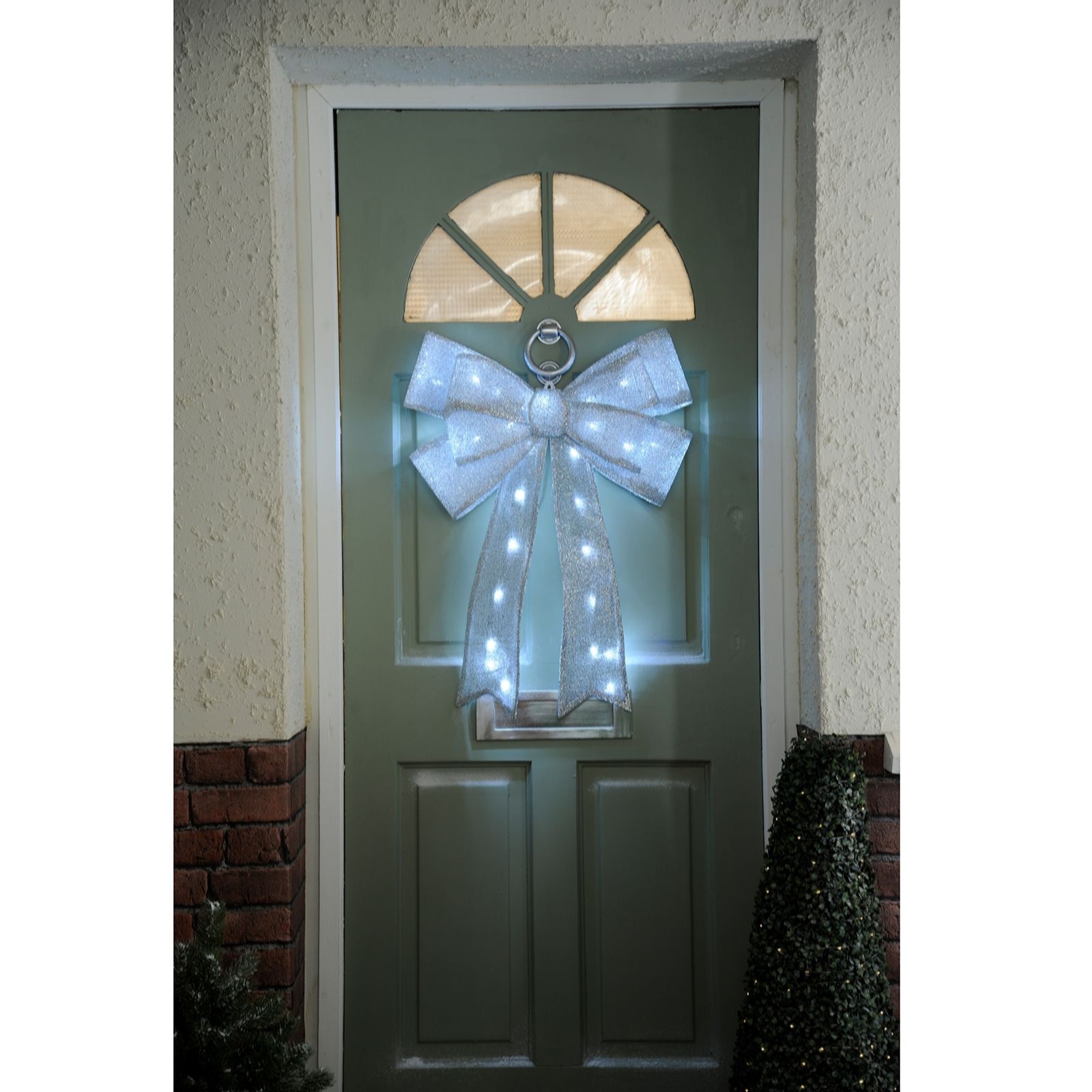 Outlet Festive Large Pre-lit Door Bow