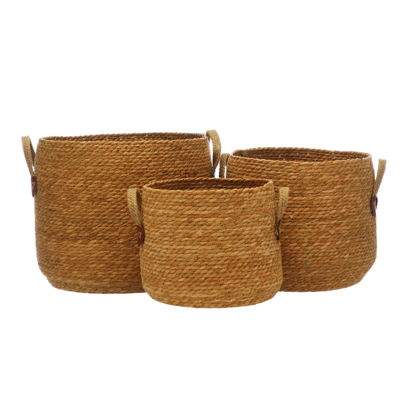 Otters Brook Set of 3 Grass Wovern Storage Baskets