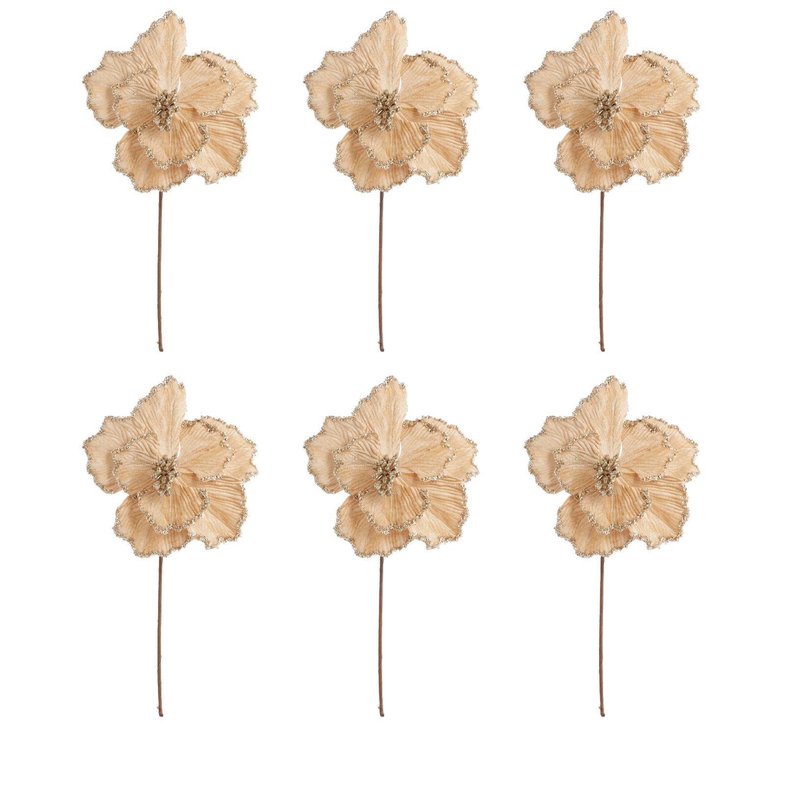 Outlet Home Stories Set Of 6 Velvet Poppy Stem Decorations